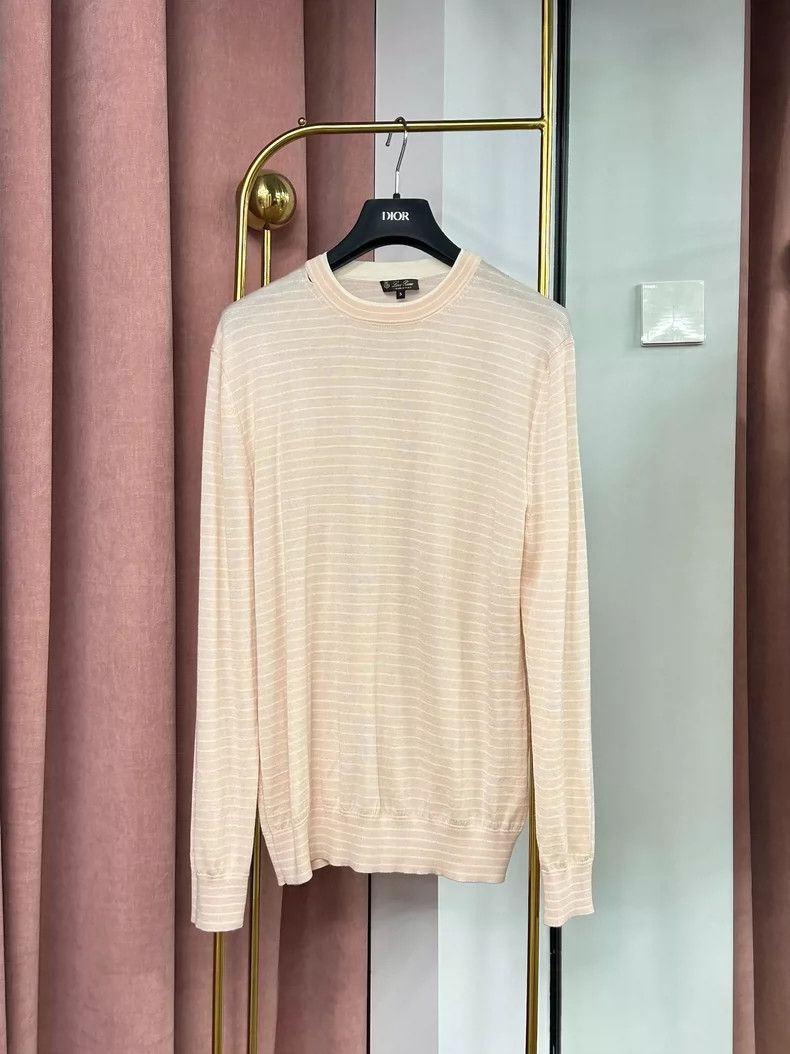 Loro Piana LORO PIANA Pink striped cashmere knit top Size S / US 4 / IT 40 - 1 Thumbnail