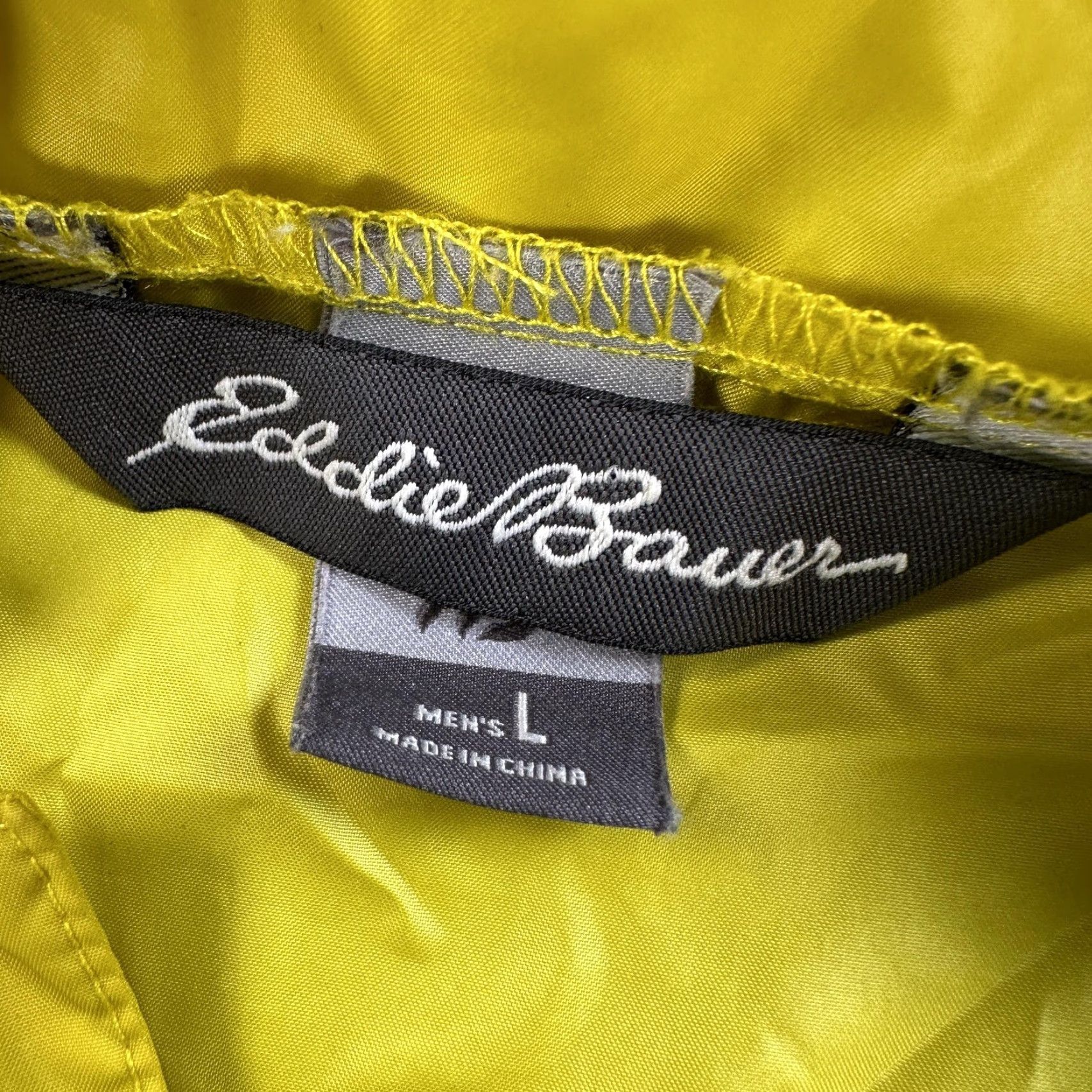 Eddie Bauer Eddie Bauer Hoodie Men Large Yellow Green Zip Lightweight Colorblock Windbreaker Size US L / EU 52-54 / 3 - 2 Thumbnail