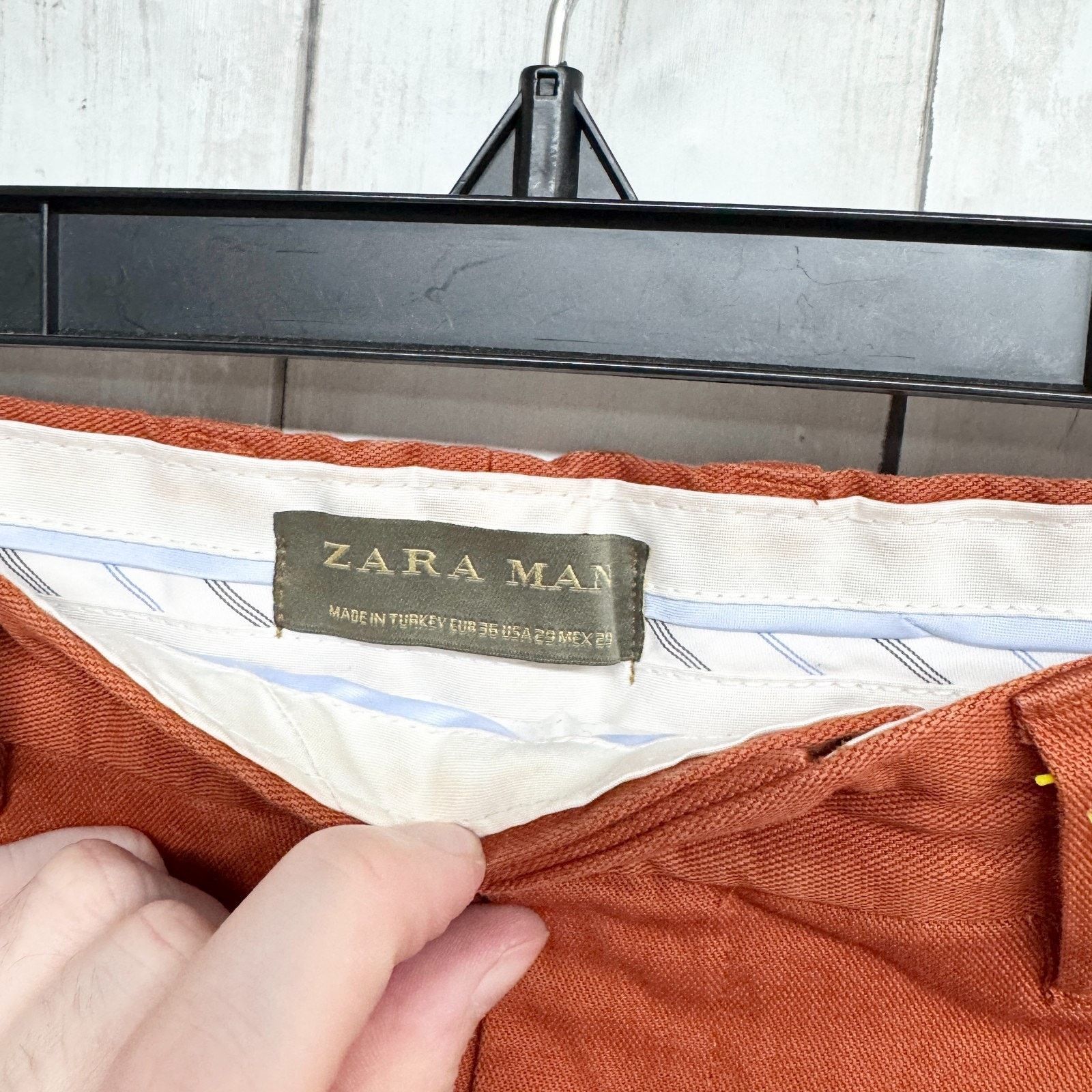 Zara Zara Man Pants Size 29 Rust Slim Straight Chinos Slit Pocket Size US 29 - 5 Thumbnail