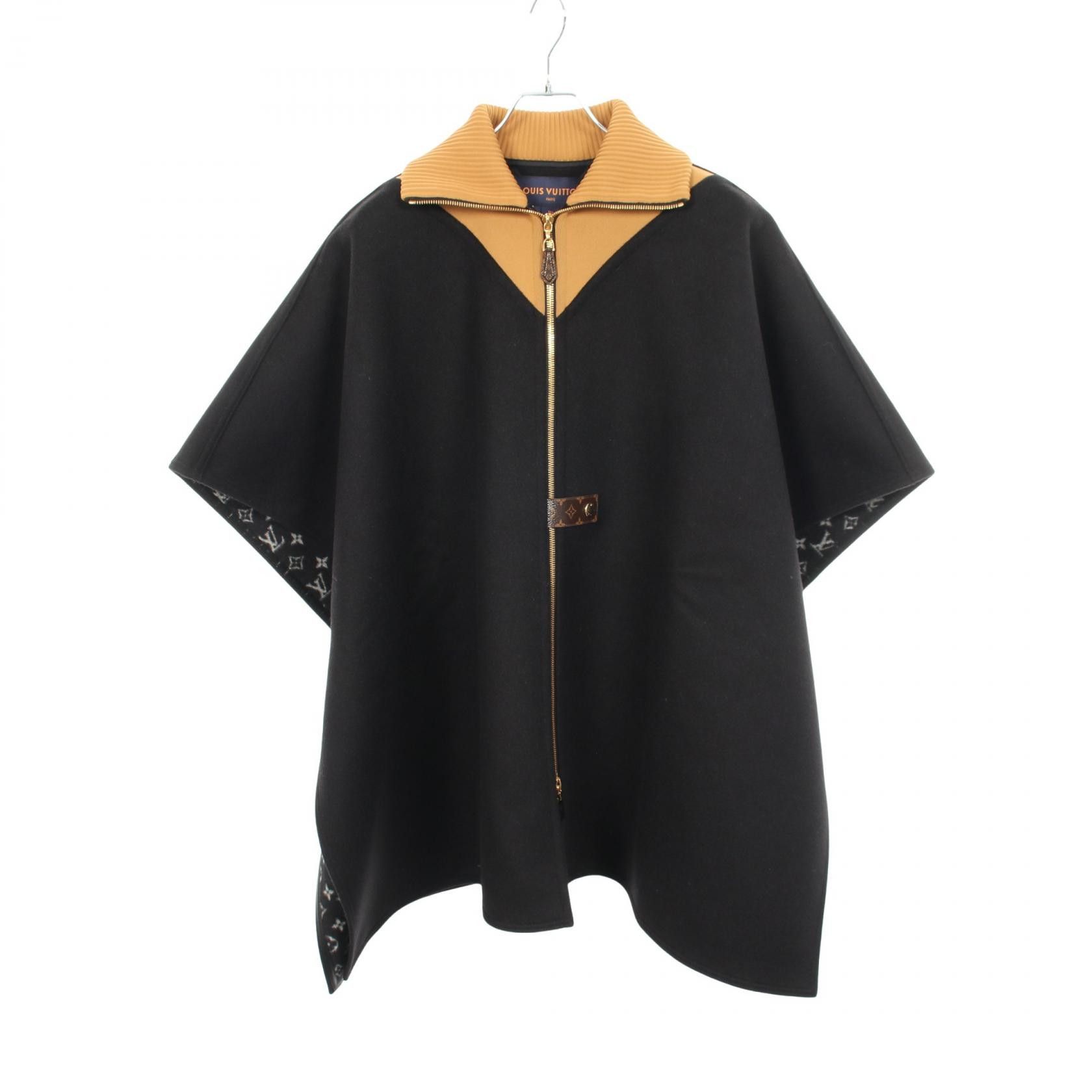 Louis Vuitton Louis Vuitton Louis Vuitton Sporty Highneck Double Face Cape Monogram Wool Silk Poncho Textile Outerwear RW222WQWEFNCO27 DUTY FREE for USA Size ONE SIZE - 1 Thumbnail