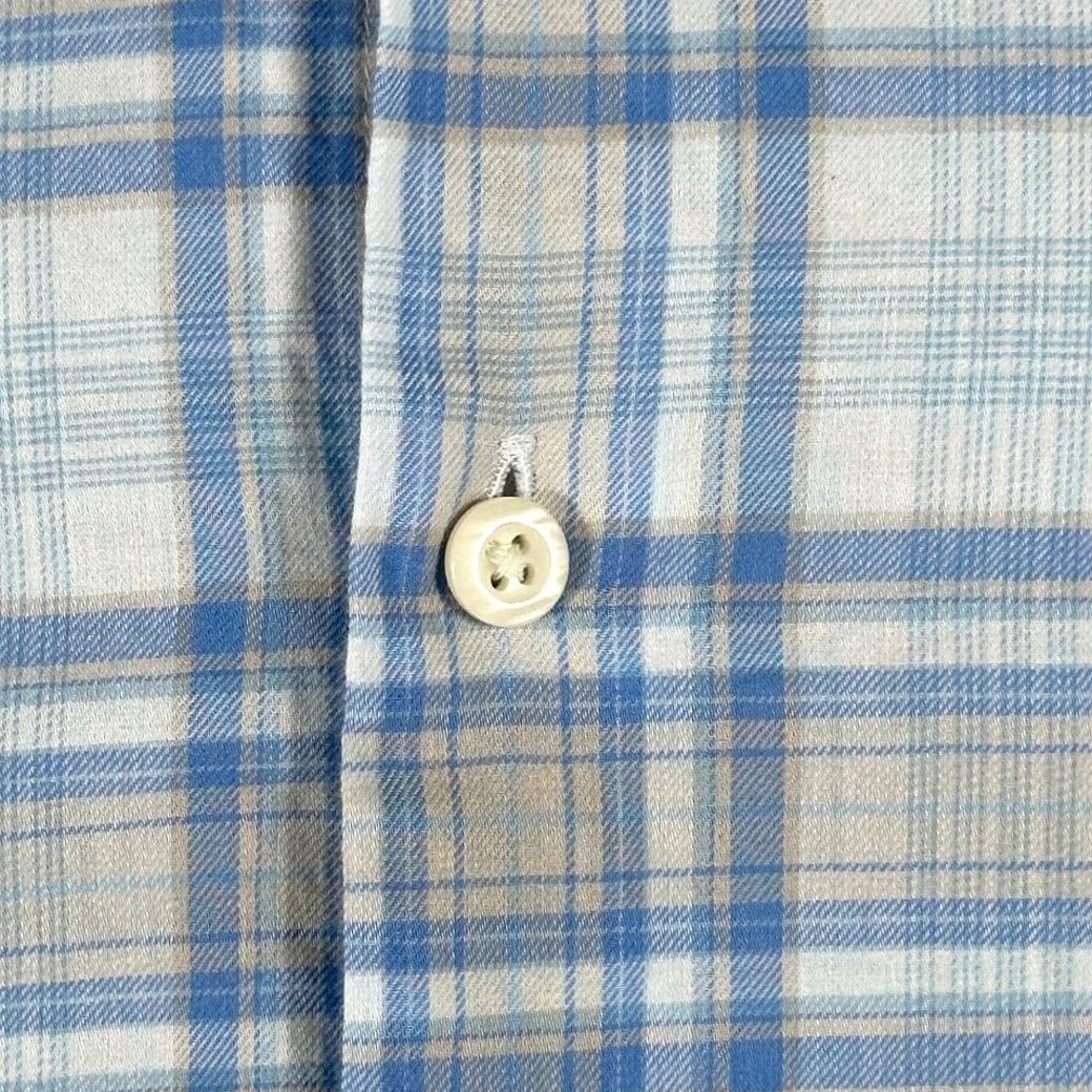 Peter Millar Peter Millar Shirt Adult 2XL Blue Plaid Button-Down Preppy Luxury Cotton Casual Size US XXL / EU 58 / 5 - 4 Thumbnail