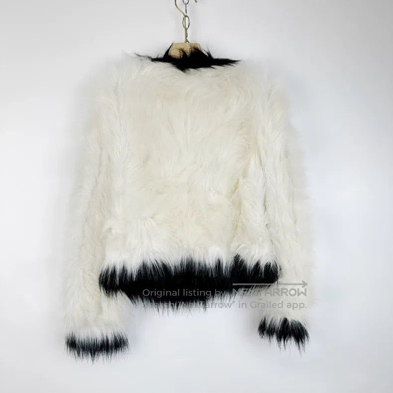 Saint Laurent Paris Saint Laurent Paris White and Black Trim Faux Fur Jacket Size S / US 4 / IT 40 - 2 Thumbnail