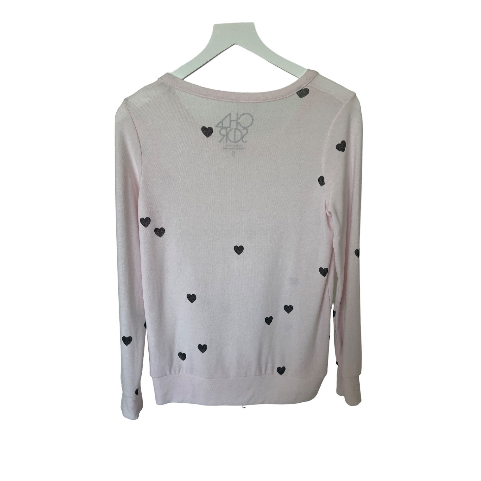 Chaser Brand Chaser Tiny Hearts Lightweight Sweatshirt Pearl Pink Size S / US 4 / IT 40 - 5 Thumbnail