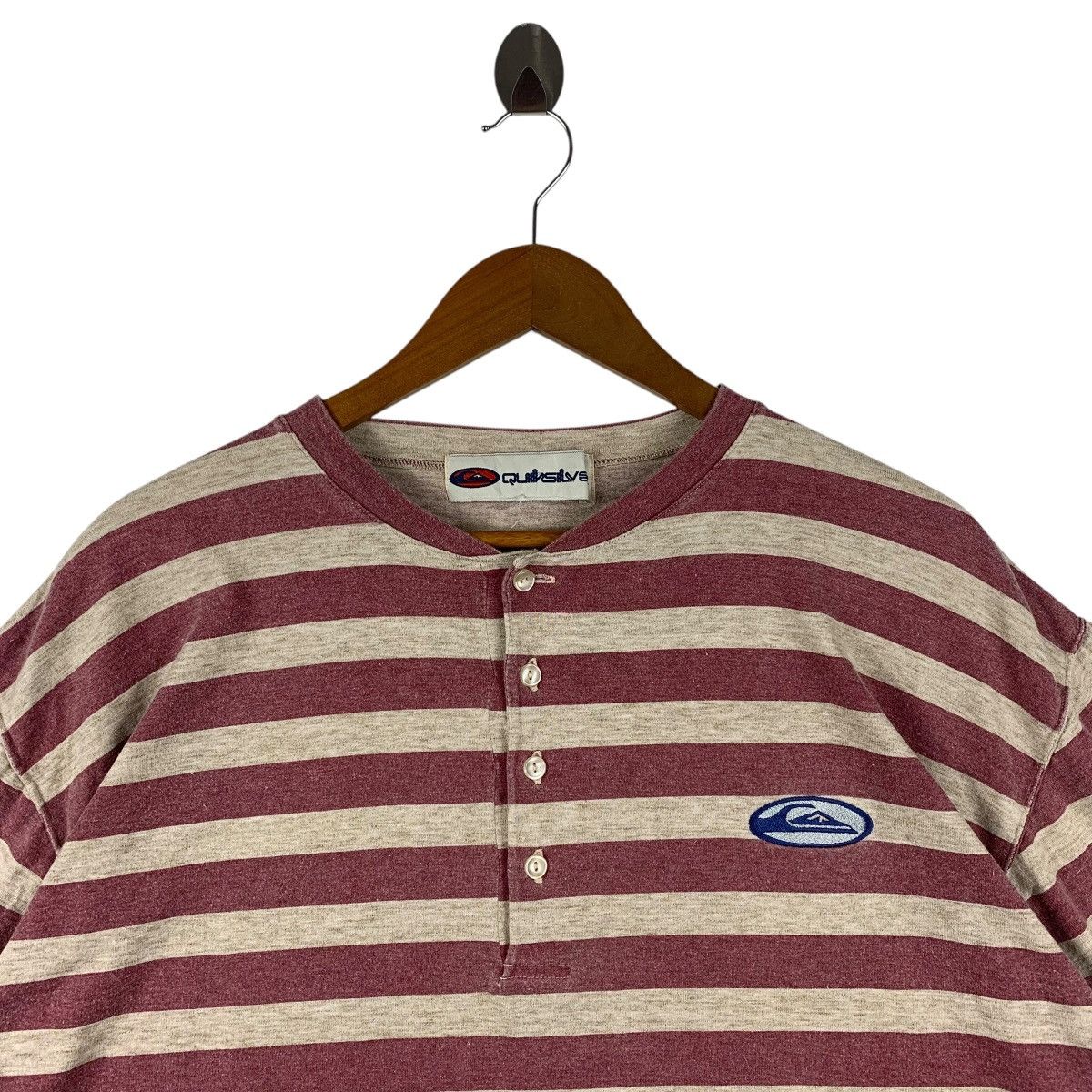 Quiksilver Vintage 90s QUIKSILVER hanley neck stripe tee Size US L / EU 52-54 / 3 - 2 Thumbnail