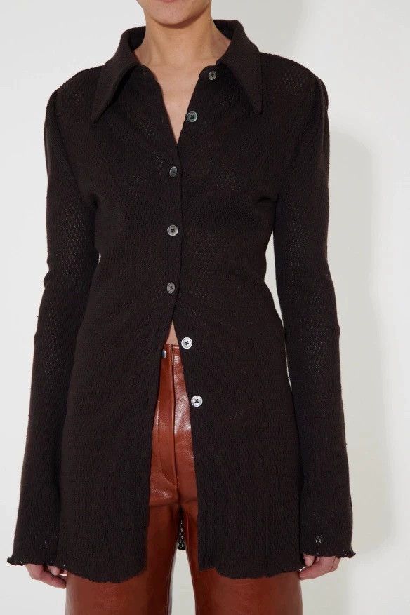 Our Legacy our legacy size 36 Brown pick-up knitted cotton shirt Size US XXS / EU 40 - 6 Thumbnail