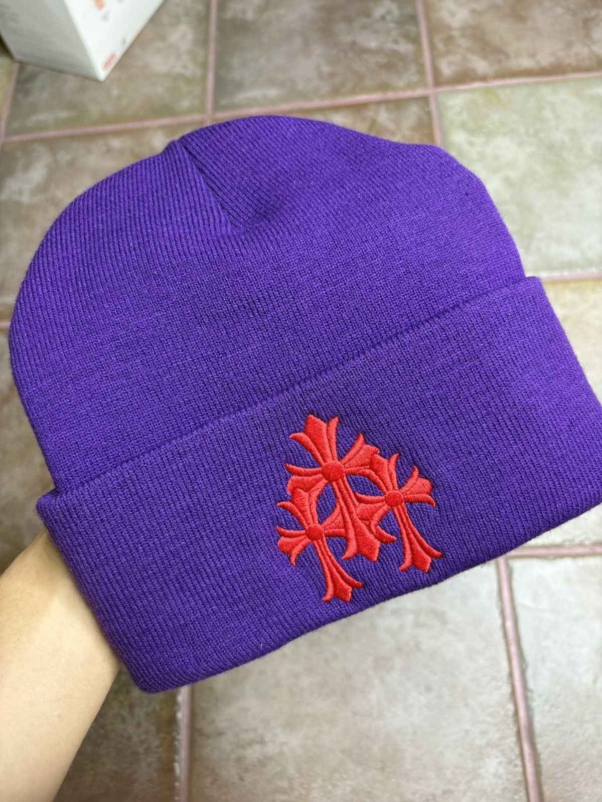 Chrome Hearts Chrome heart beanie Triple Cross Purple&Red Size ONE SIZE - 1 Thumbnail