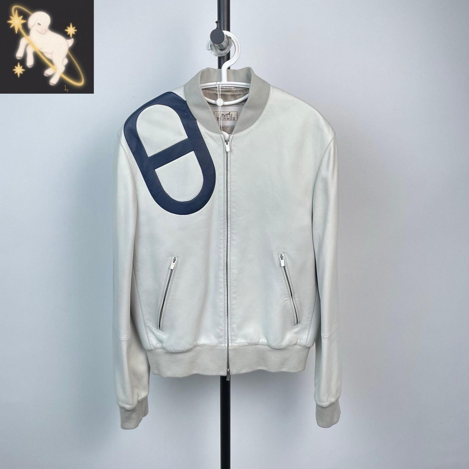 Hermes Hermes White Large H Pilot Jacket Men's Size US M / EU 48-50 / 2 - 1 Thumbnail