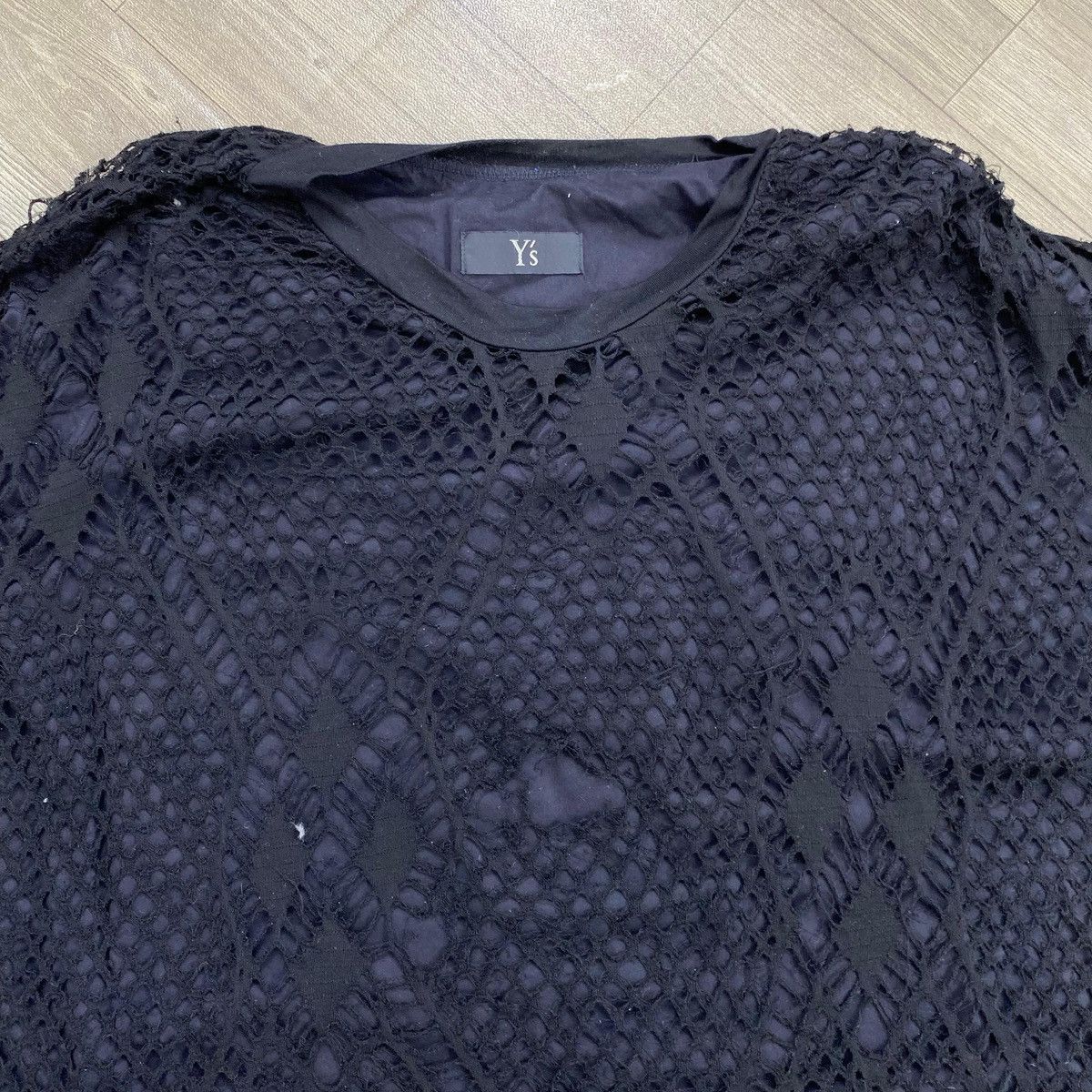 Y's Vintage Y’s Yohji Yamamoto Japan Knit Mesh Overlay T-Shirt Size US M / EU 48-50 / 2 - 2 Thumbnail
