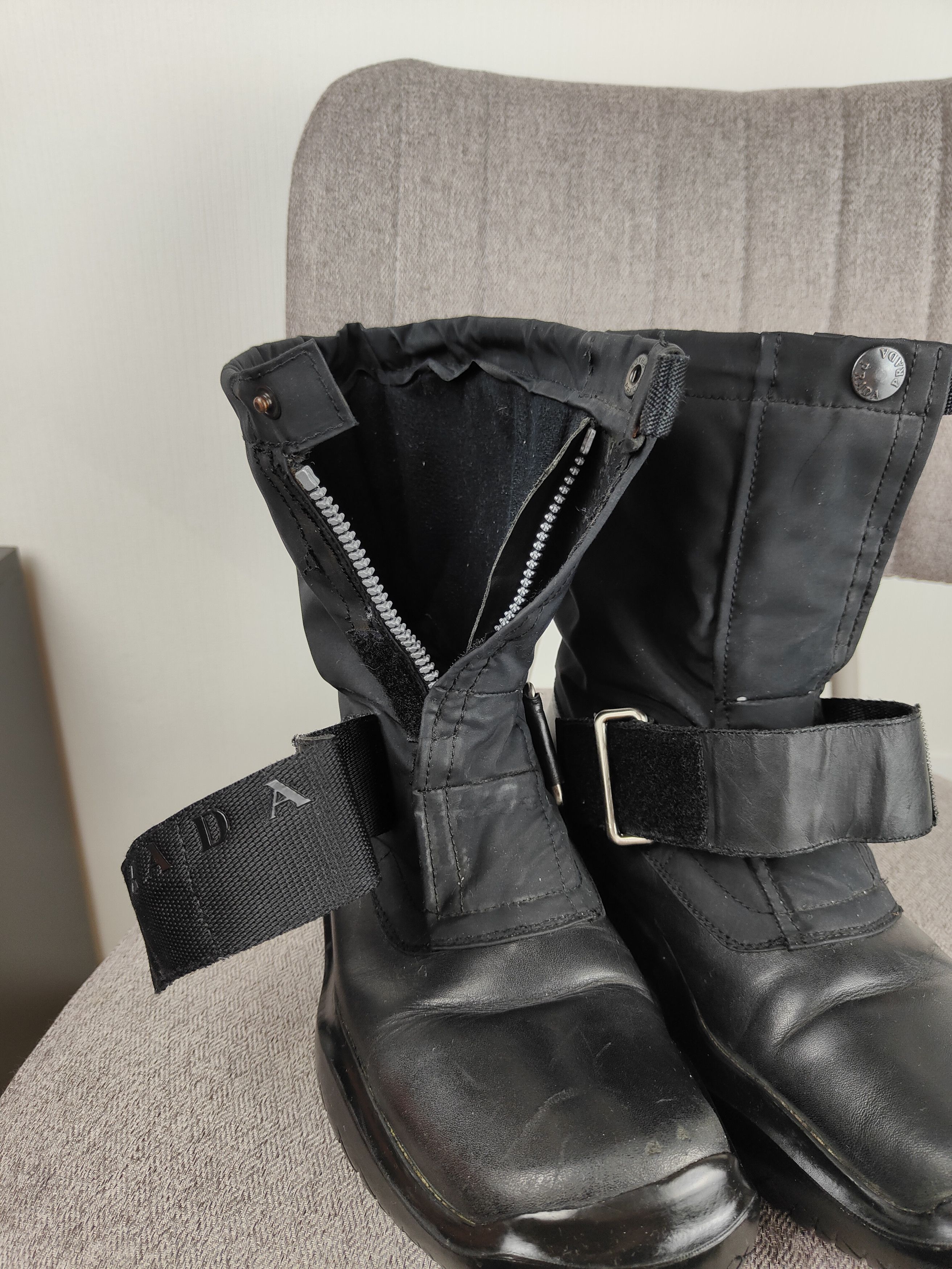 Prada Prada Iconic Square Toe Velcro Zip Boots F/W 1999 Size US 8 / EU 41 - 18 Thumbnail