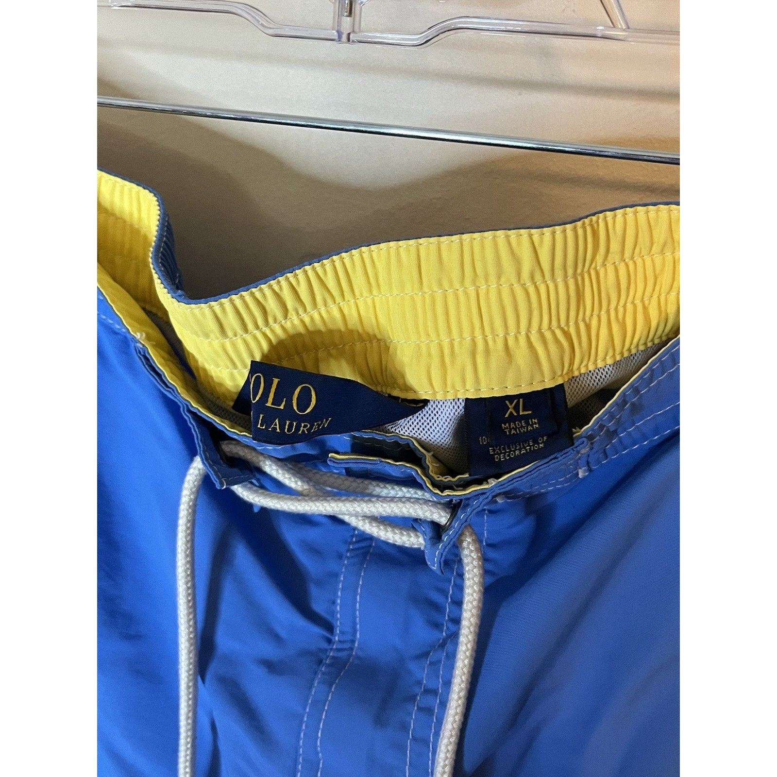 Polo Ralph Lauren Polo Ralph Lauren Mens XL Blue Swim Trunks Yellow Pony Size US 36 / EU 52 - 4 Thumbnail