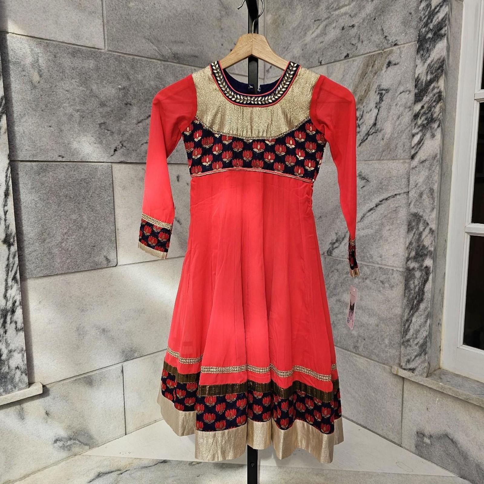Other Kid's Red and Multicolored Kurta Style Dress Size ONE SIZE - 2 Thumbnail