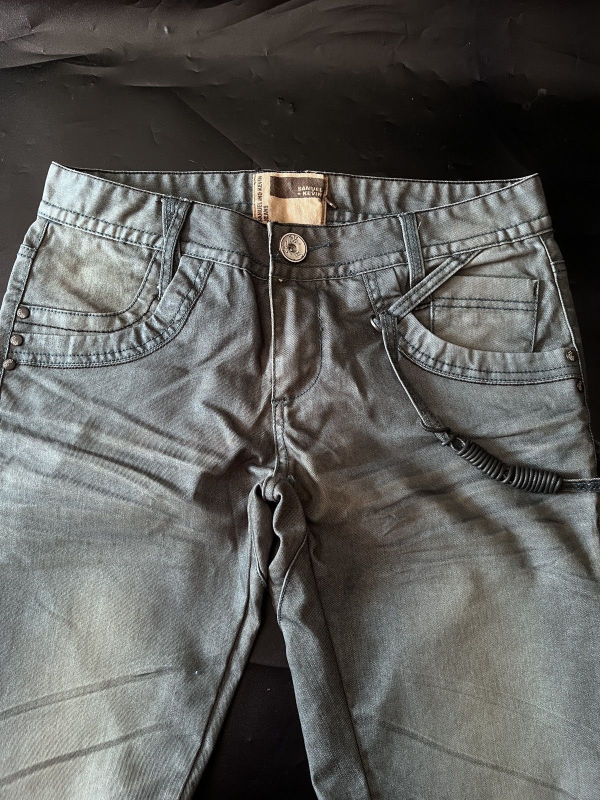 Japanese Brand Flared Samuel and Kevin green feded jeans Size US 30 / EU 46 - 5 Thumbnail