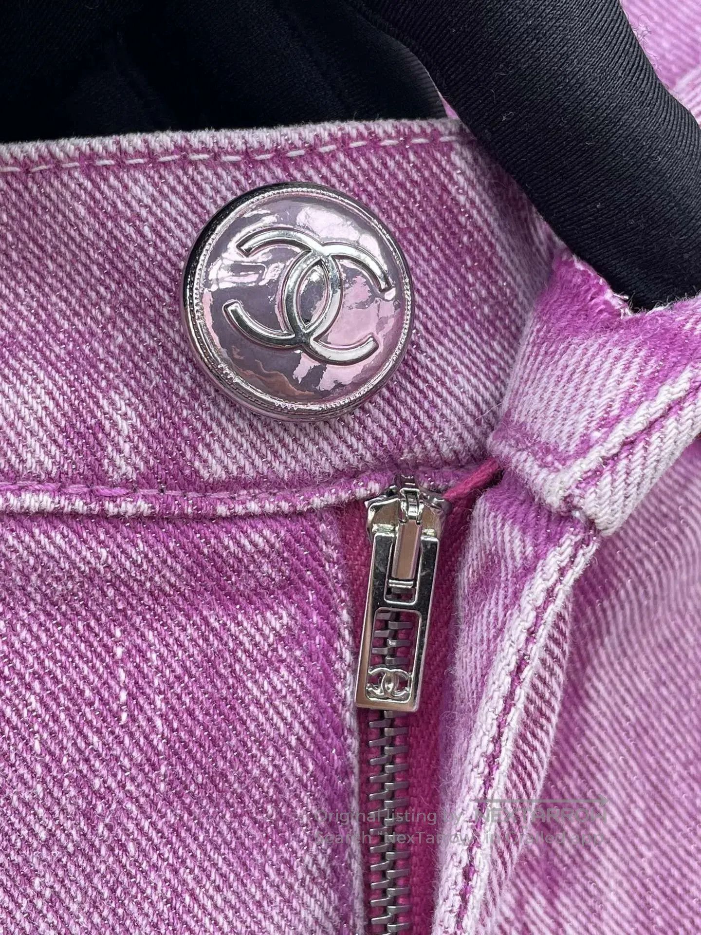 Chanel Chanel 23C Pink Distressed Jeans. Size 35" - 3 Thumbnail