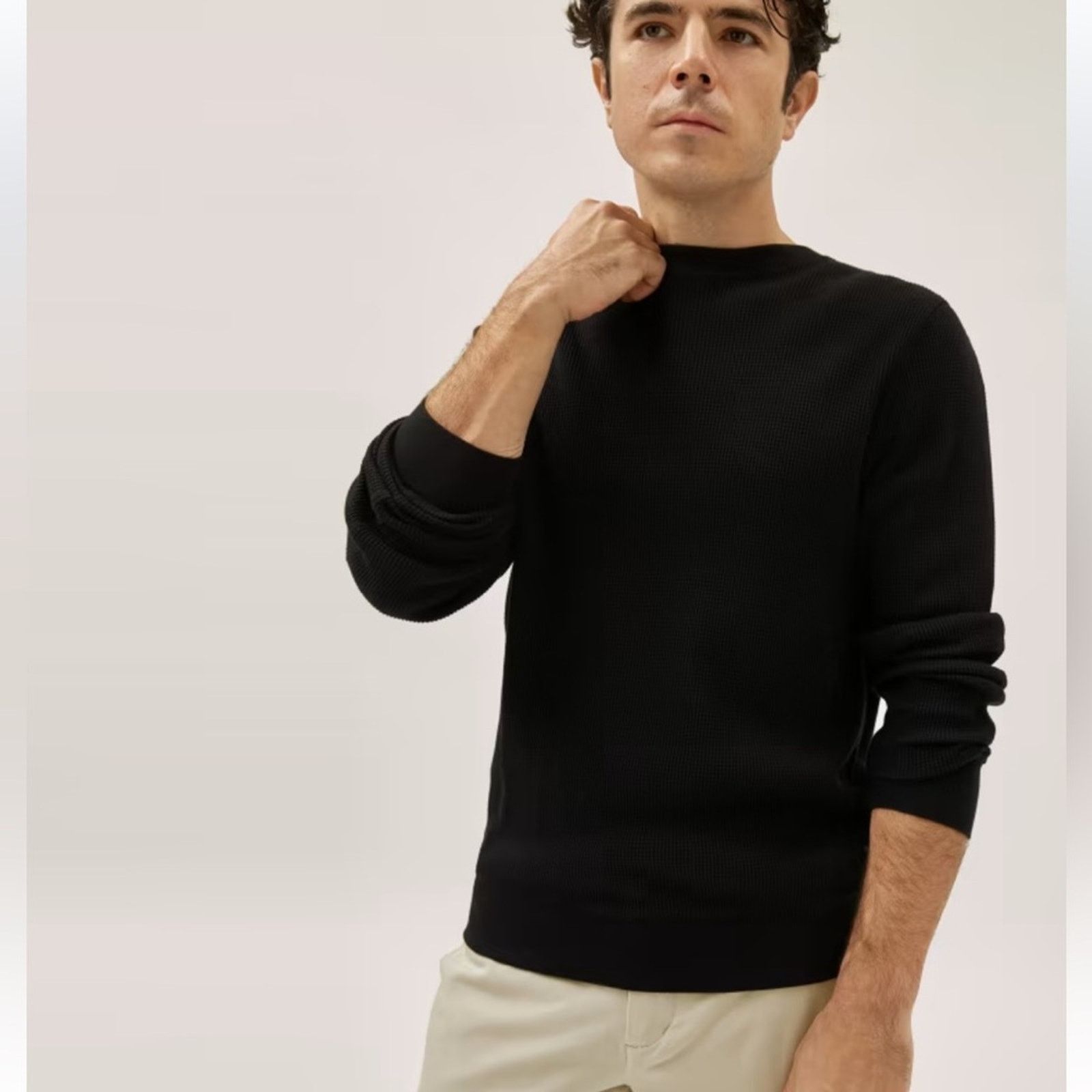 Everlane Everlane The Waffle Long-Sleeve Crew Thermal Black Sz XXL Size US XXL / EU 58 / 5 - 1 Thumbnail