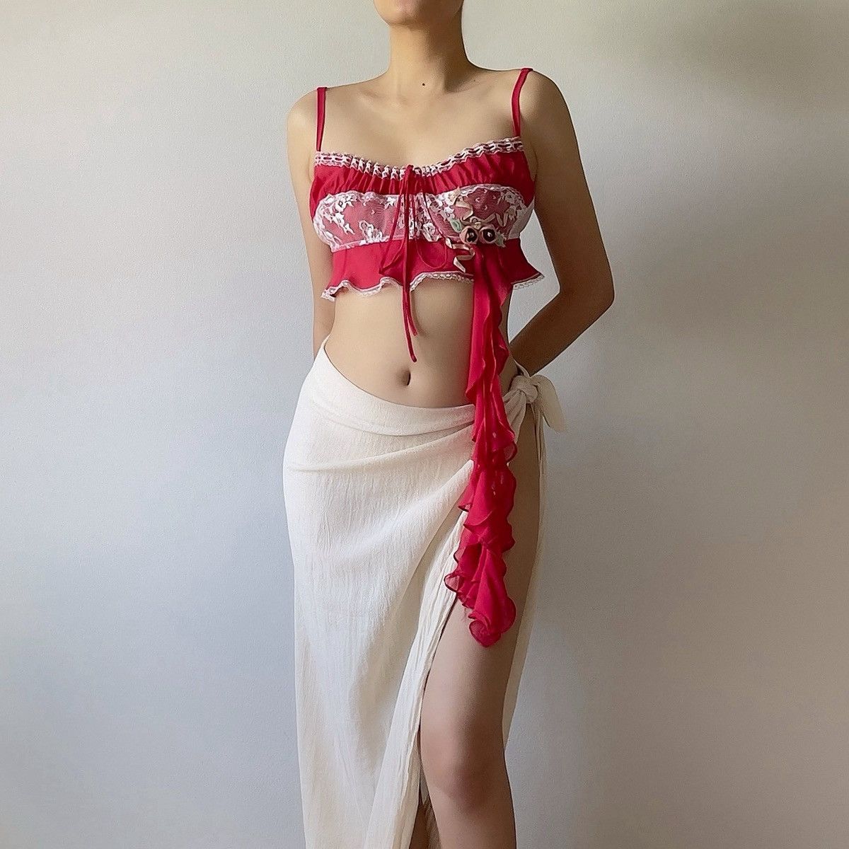 Victoria's Secret Vintage VS Red Silk Camisole (Large) Size L / US 10 / IT 46 - 2 Thumbnail