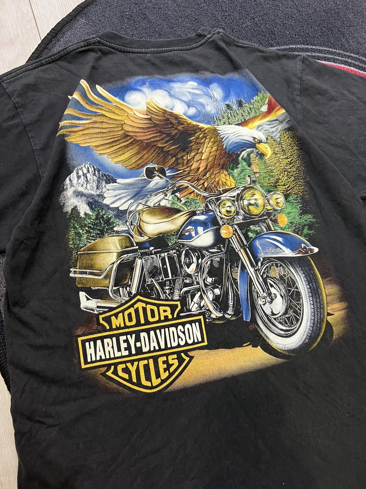 Harley Davidson × Vintage Vintage 90s American Eagle T-shirt Size L Size US L / EU 52-54 / 3 - 3 Thumbnail