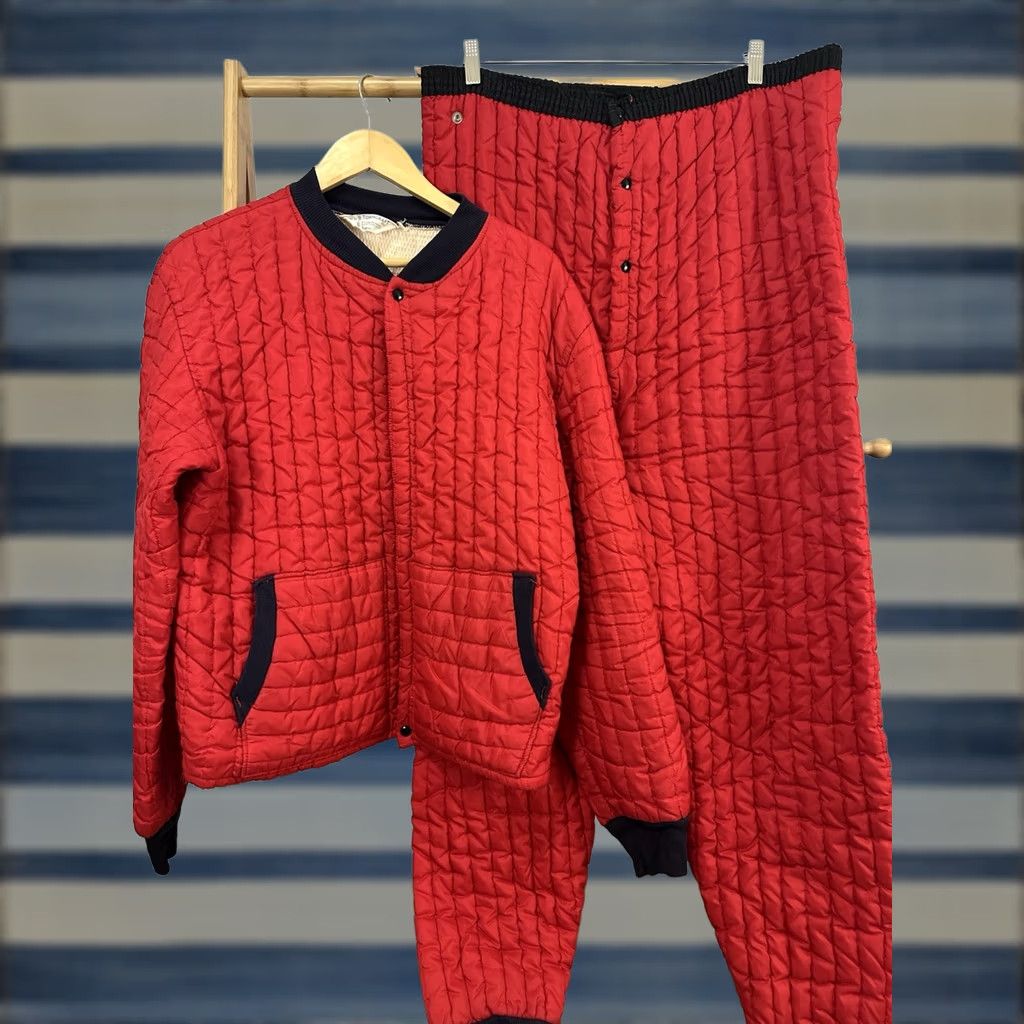 Vintage VTG 60s TownCraft Quilted Jacket & Pants XL Red Mens Thermal Lined Distressed Cuff 2-Piece Set Size US 36 / EU 52 - 1 Thumbnail