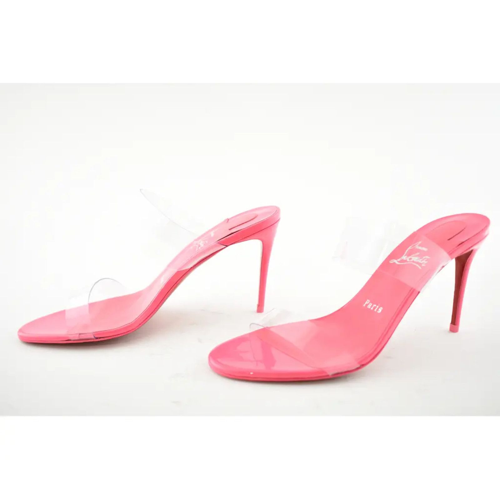 Christian Louboutin Christian Louboutin Just Nothing 85 Pink Patent PVC Sandal Size US 6.5 / IT 36.5 - 9 Thumbnail