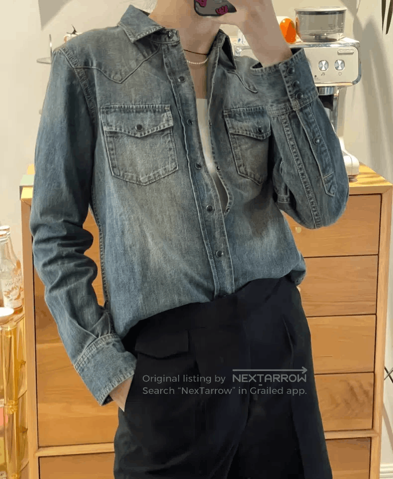Saint Laurent Paris Saint Laurent Paris Vintage Dark Blue Cat Eye Double Pocke Size US M / EU 48-50 / 2 - 7 Thumbnail