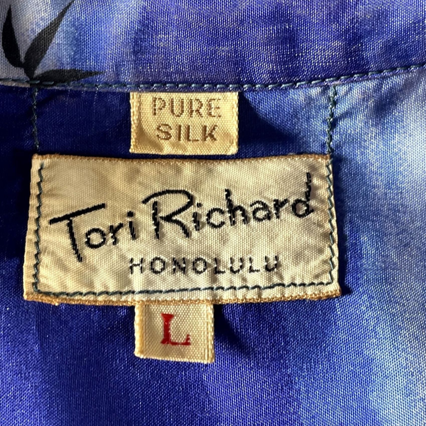 Tori Richard VINTAGE Tori Richard Shirt Mens L Silk Hawaiian Aloha Camp Collar 60s 70s Size US L / EU 52-54 / 3 - 2 Thumbnail