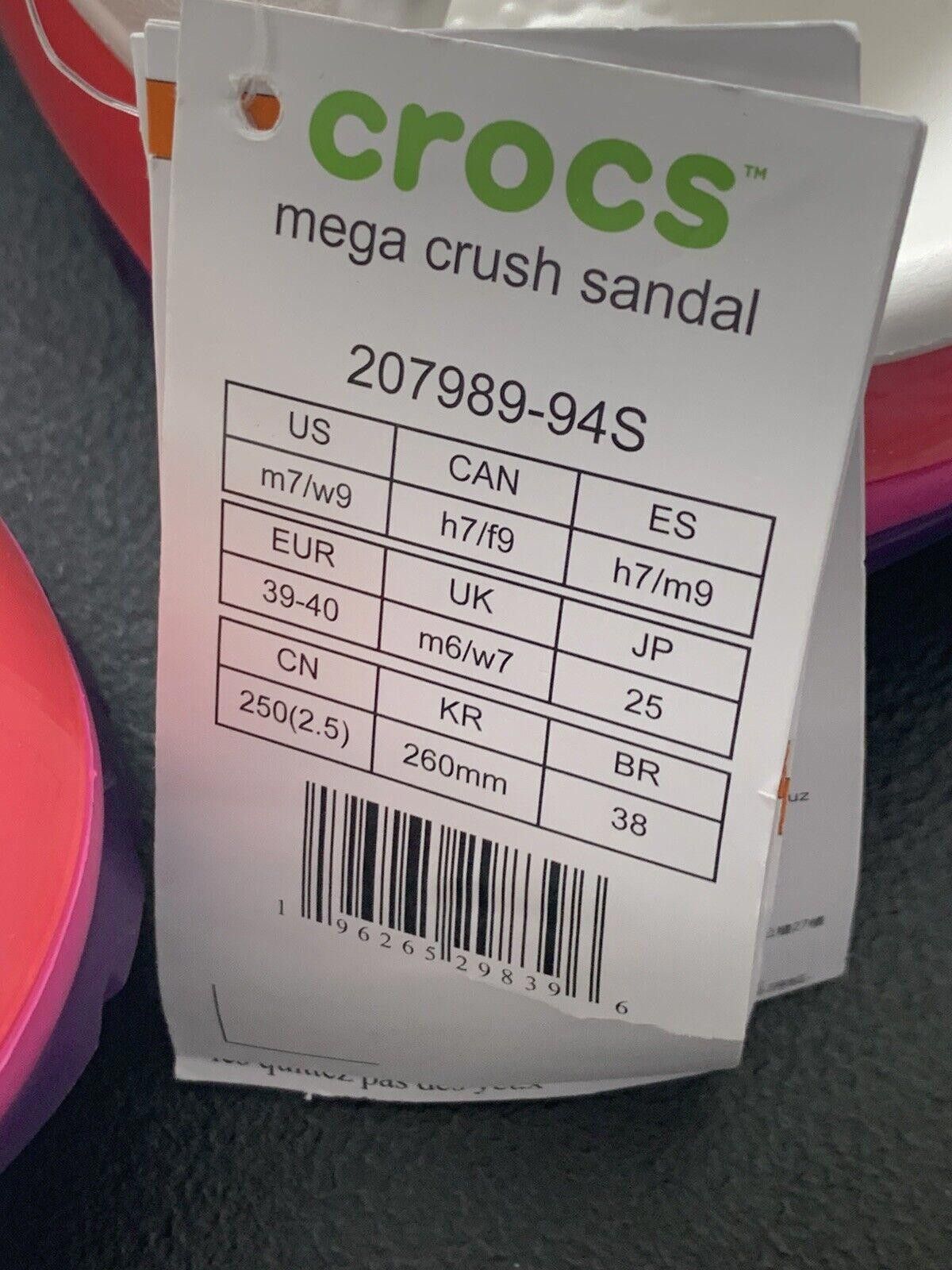 Crocs Crocs Mega Crush Unisex Sandal Platform White Pink Purple Size US 9 / IT 39 - 5 Thumbnail