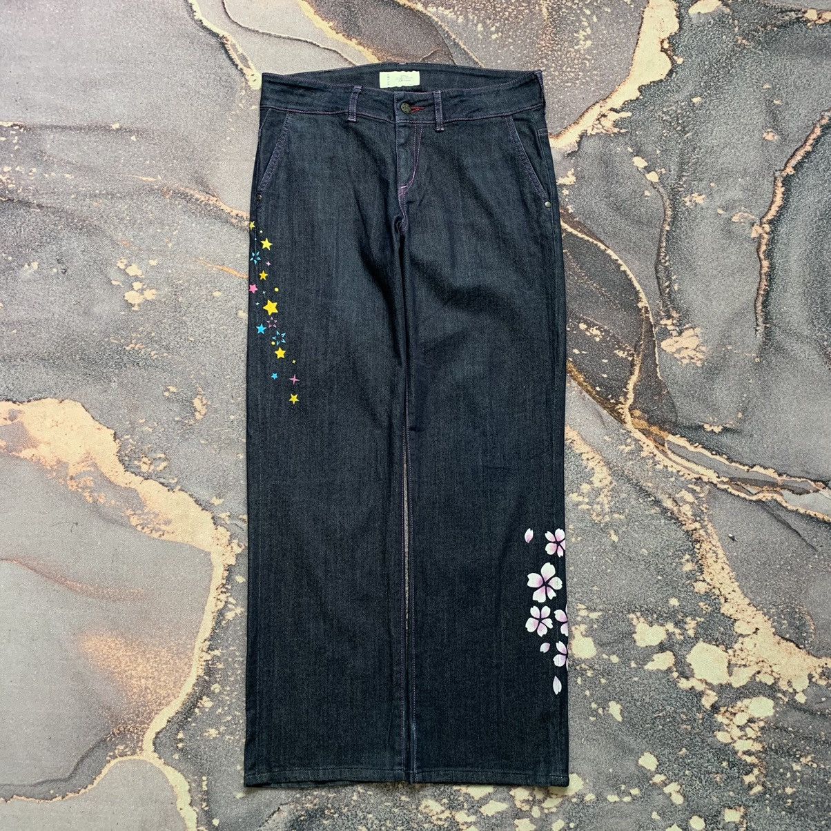 Japanese Brand Sick Toyoaki Kuwayama Sakura Hand painted Jeans Size US 31 - 2 Thumbnail