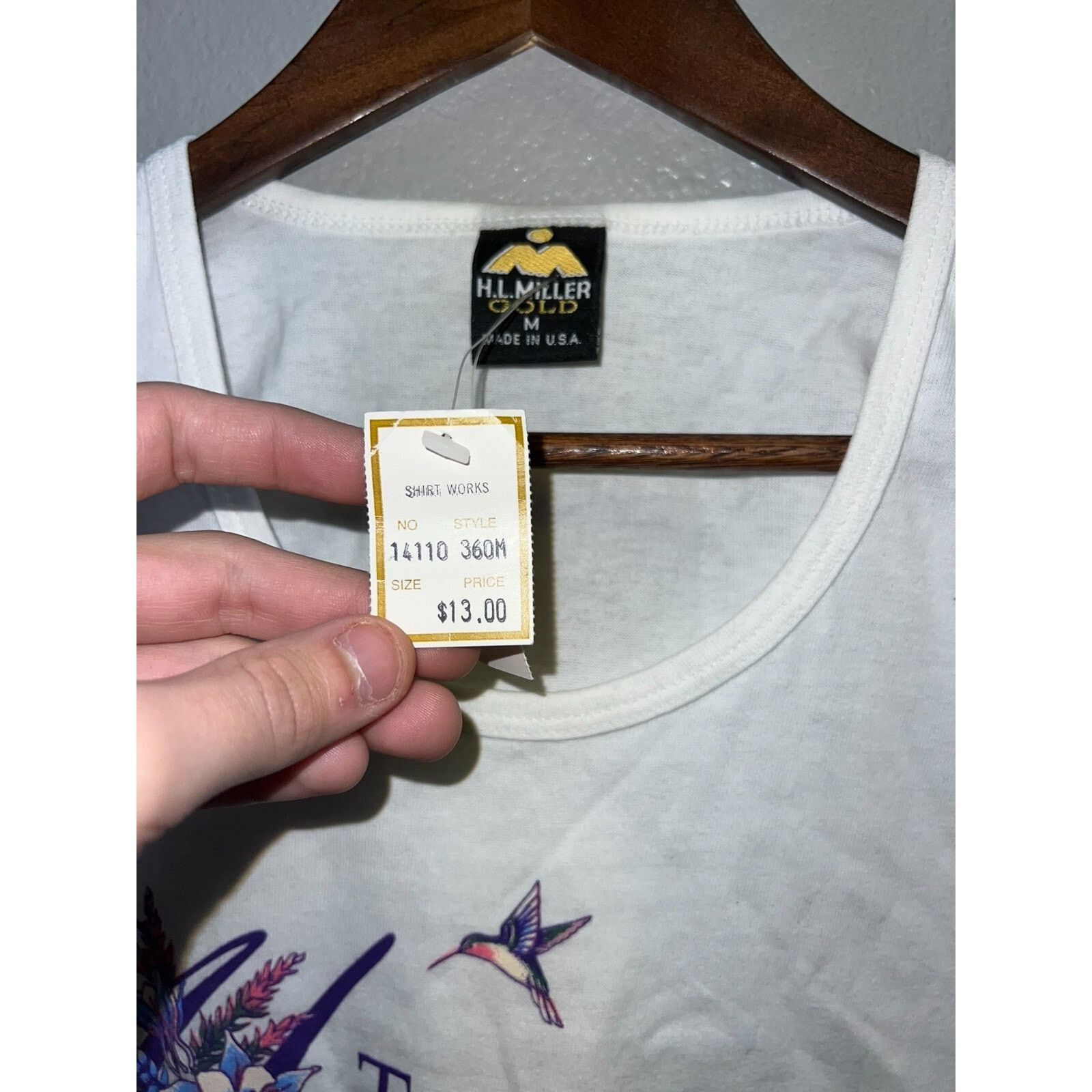 Vintage Womens Vintage Utah Top Hummingbird White Shirt Tee Women M Size M / US 6-8 / IT 42-44 - 6 Thumbnail