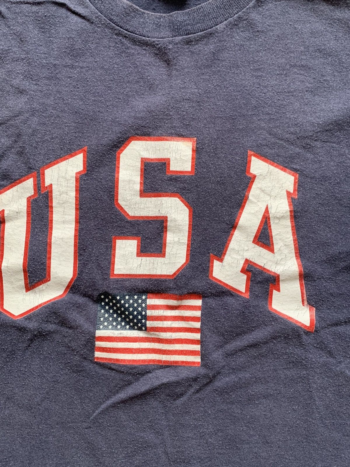 Other 🔥VINTAGE 90s USA FLAG SINGLE STITCH FADED Y2K TEE SHIRT Size US XL / EU 56 / 4 - 4 Thumbnail