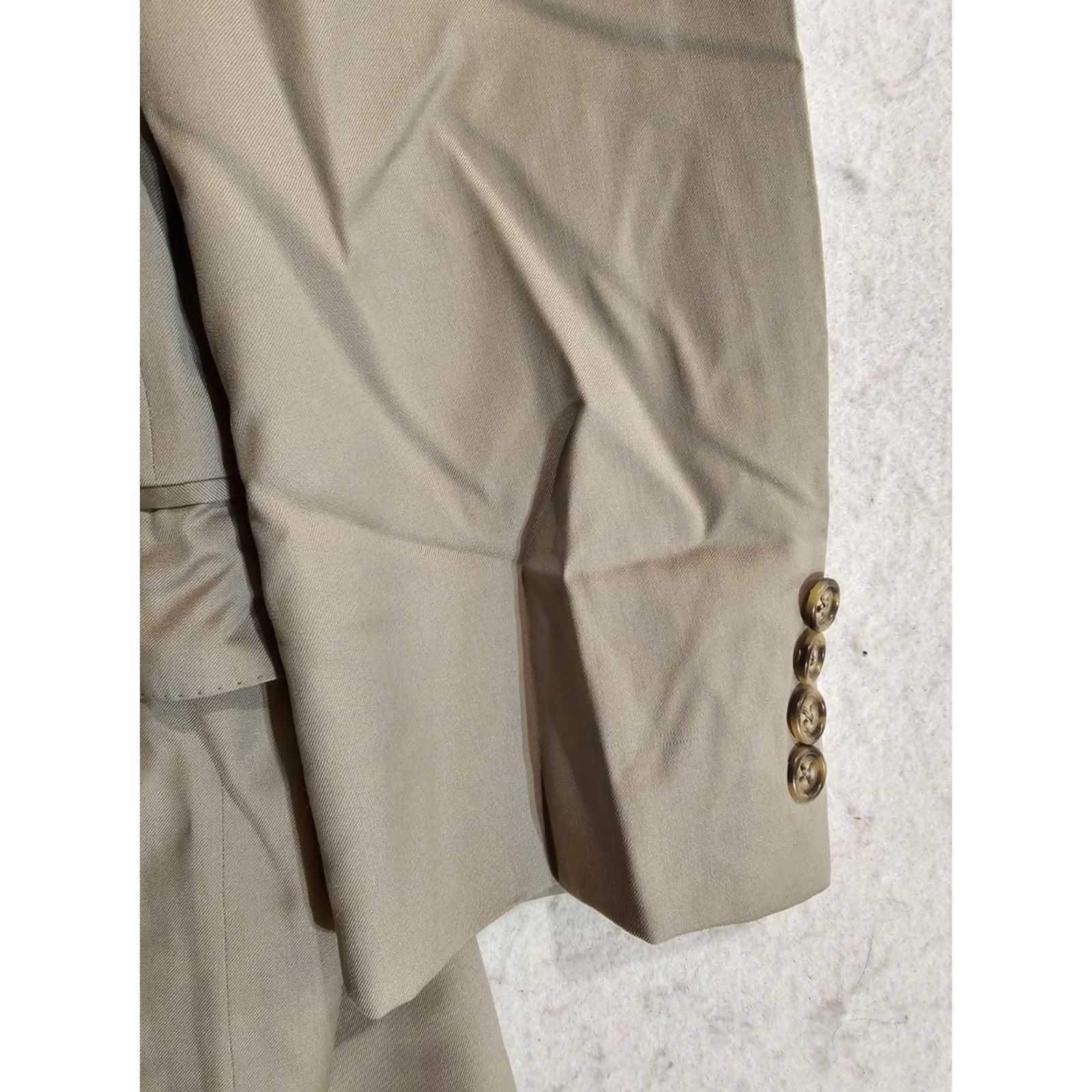 Ermenegildo Zegna Ermenegildo Zegna Blazer Men 48 Long Beige Wool Solid Signature 100% Light Size 48R - 5 Thumbnail