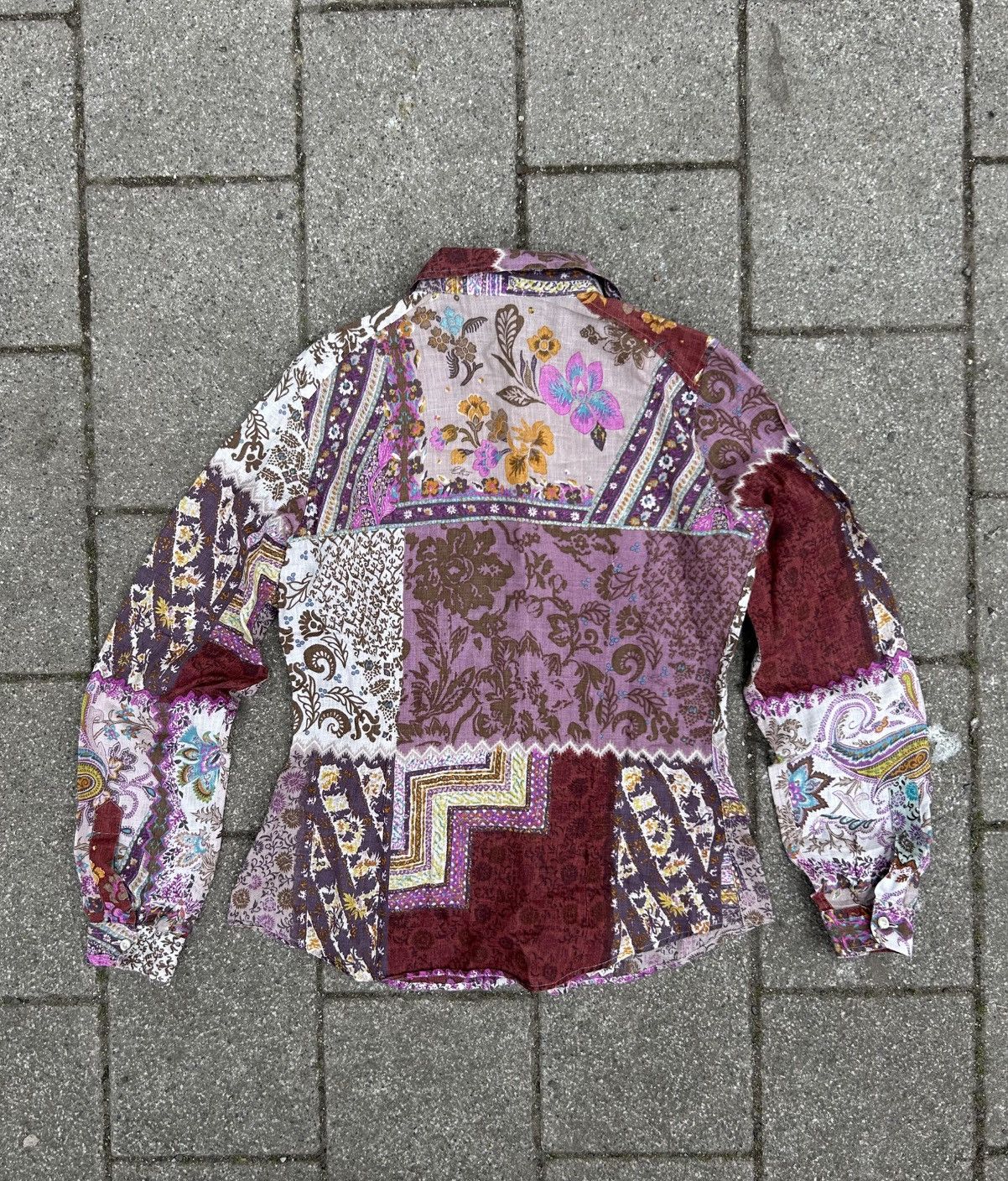 Etro Etro Luxury Paisley Patchwork Linen Blouse Luxury Shirt Size M / US 6-8 / IT 42-44 - 10 Thumbnail