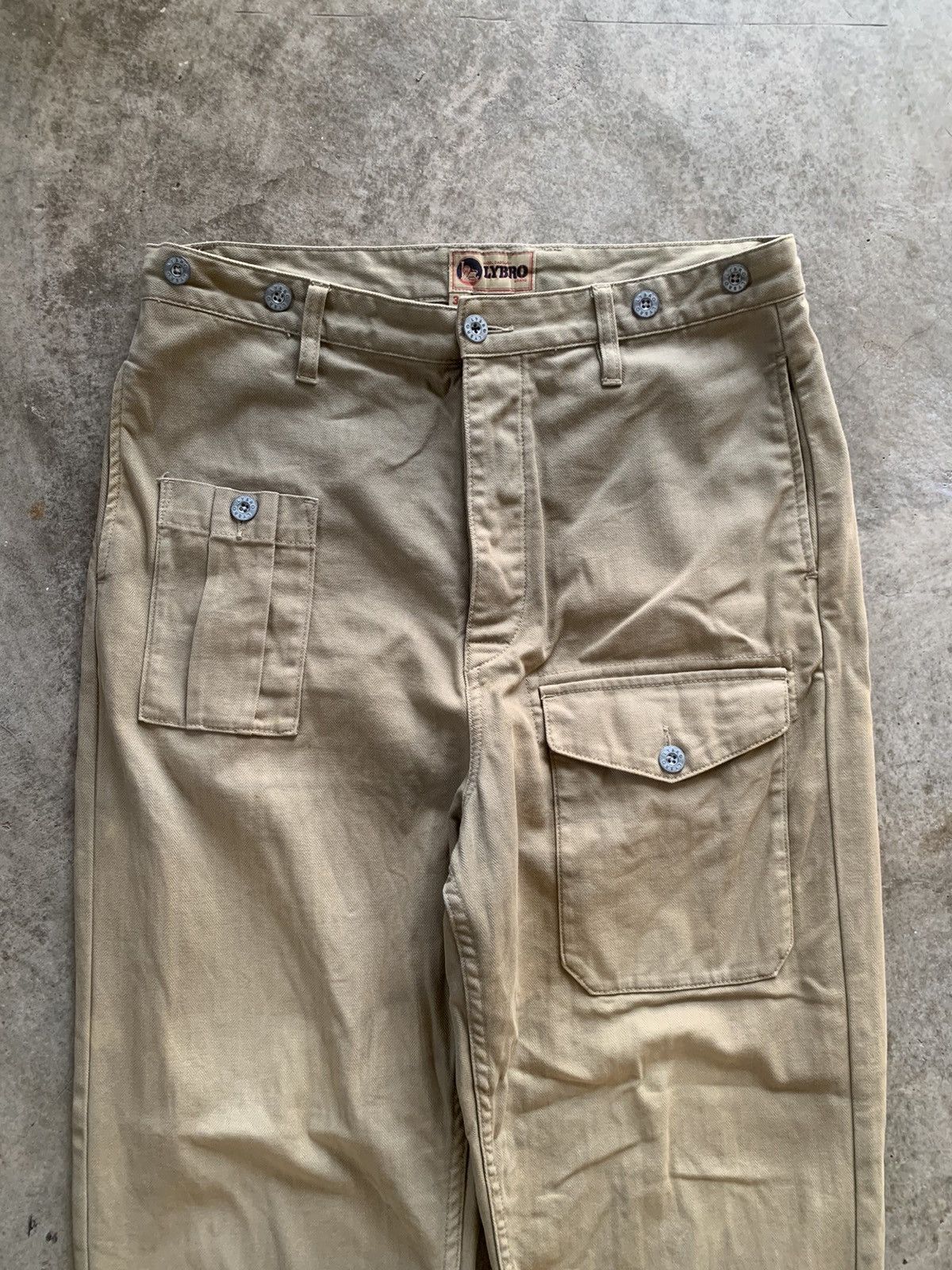 Nigel Cabourn LYBRO by Nigel Cabourn herringbone military design pants Size US 36 / EU 52 - 4 Thumbnail