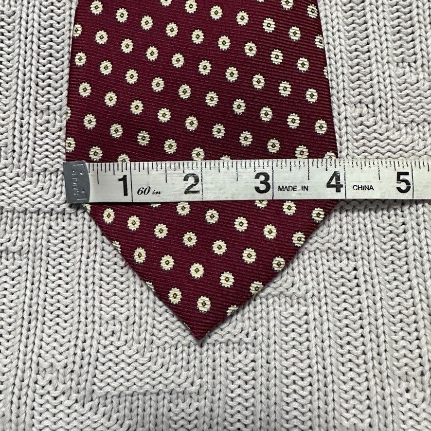Paul Stuart Paul Stuart maroon floral geometric print silk tie Size ONE SIZE - 6 Thumbnail