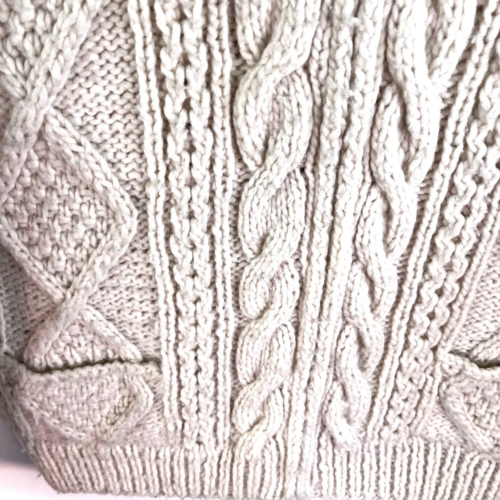 Vintage VINTAGE Ishka 100% Wool Hooded Cardigan Cable Knot Sweater Beige XL Womens Geometric 90s Bohemian Classic Size XL / US 12-14 / IT 48-50 - 4 Thumbnail