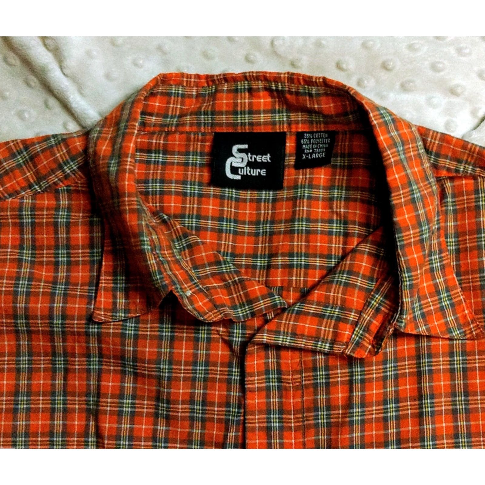 Vintage VINTAGE Street Culture Shirt XL Short Sleeve Orange Plaid Button Up 90s Mens Size US XL / EU 56 / 4 - 5 Thumbnail