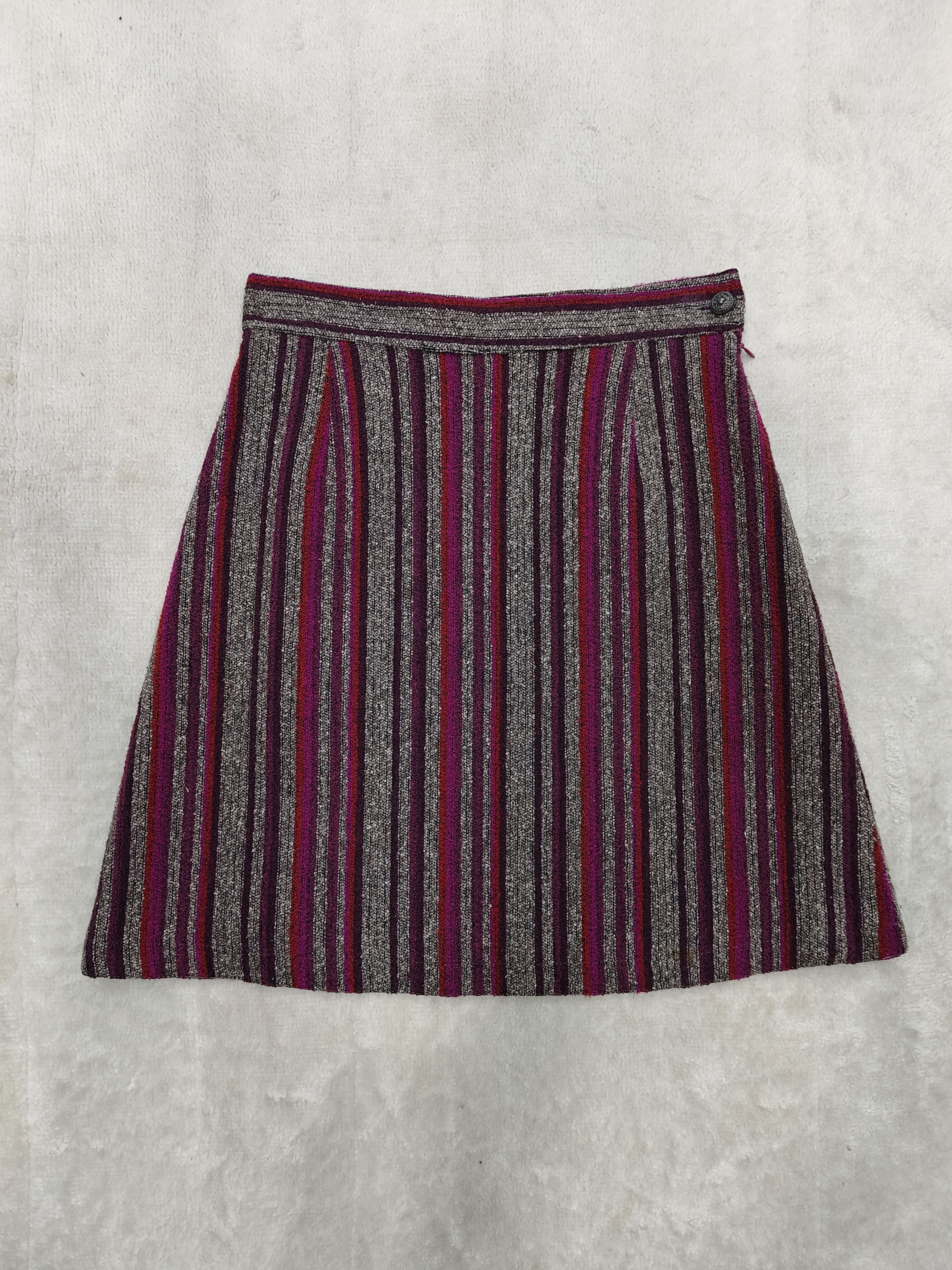 Versace Jeans Couture 80s Versace JC 🇮🇹 Archive Minimal Striped Wool Skirt Size 28" / US 6 / IT 42 - 5 Thumbnail