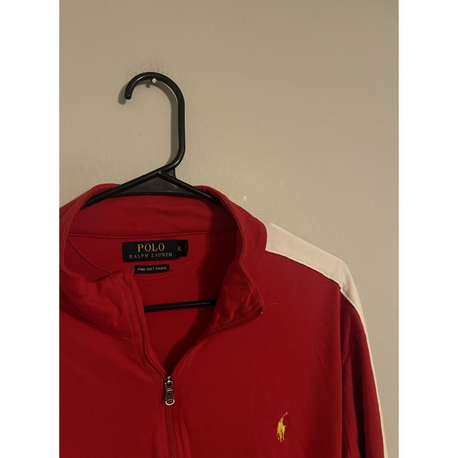 Polo Ralph Lauren Polo Ralph Lauren Track Jacket 1/4 Zip Red XL Mens Polo Ralph Lauren Pima Soft Touch Track Jacket - Men XL Red 1/4 Zip Pullover Jacket Size US XL / EU 56 / 4 - 2 Thumbnail