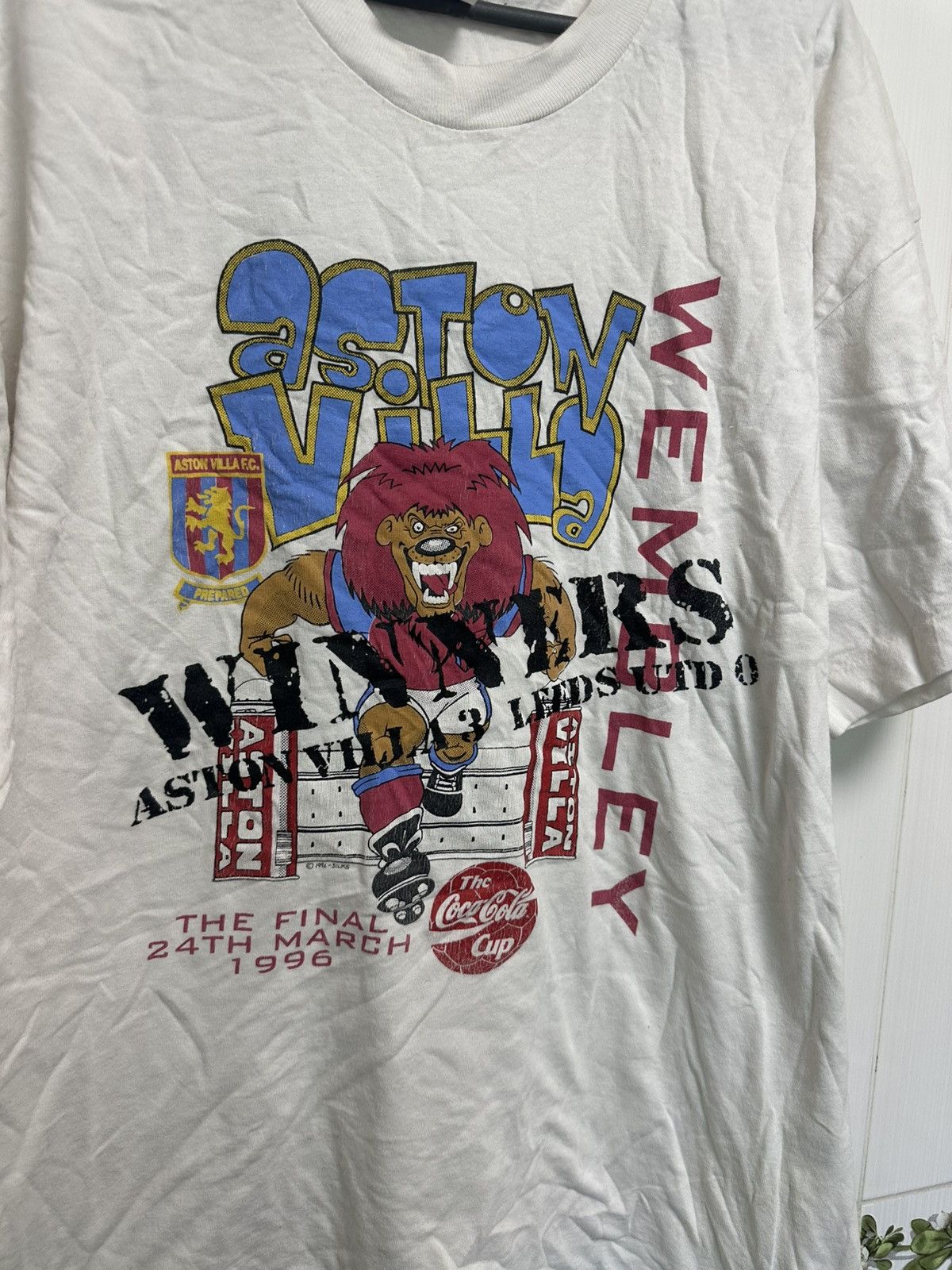 Vintage Aston Villa 1996 Wembley Vintage 90s Cup Tshirt size XL Size US XL / EU 56 / 4 - 2 Thumbnail