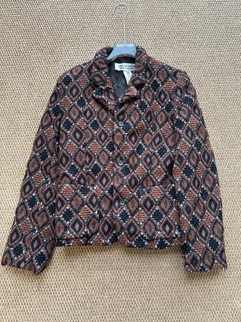 Comme des Garcons Comme Des Garcons Retro geometric jacquard short coat Size S / US 4 / IT 40 - 1 Thumbnail