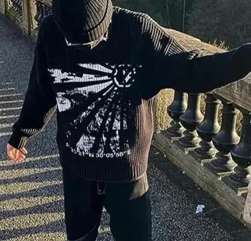 Individualized Shirts Gothic White Graphic Knited Long Sleeve Shirt Size US L / EU 52-54 / 3 - 3 Thumbnail