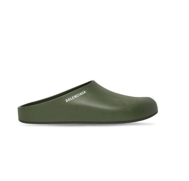 image of Balenciaga O1In1G0324 Mule Shoes Slide In Dark Green, Men's (Size 10)
