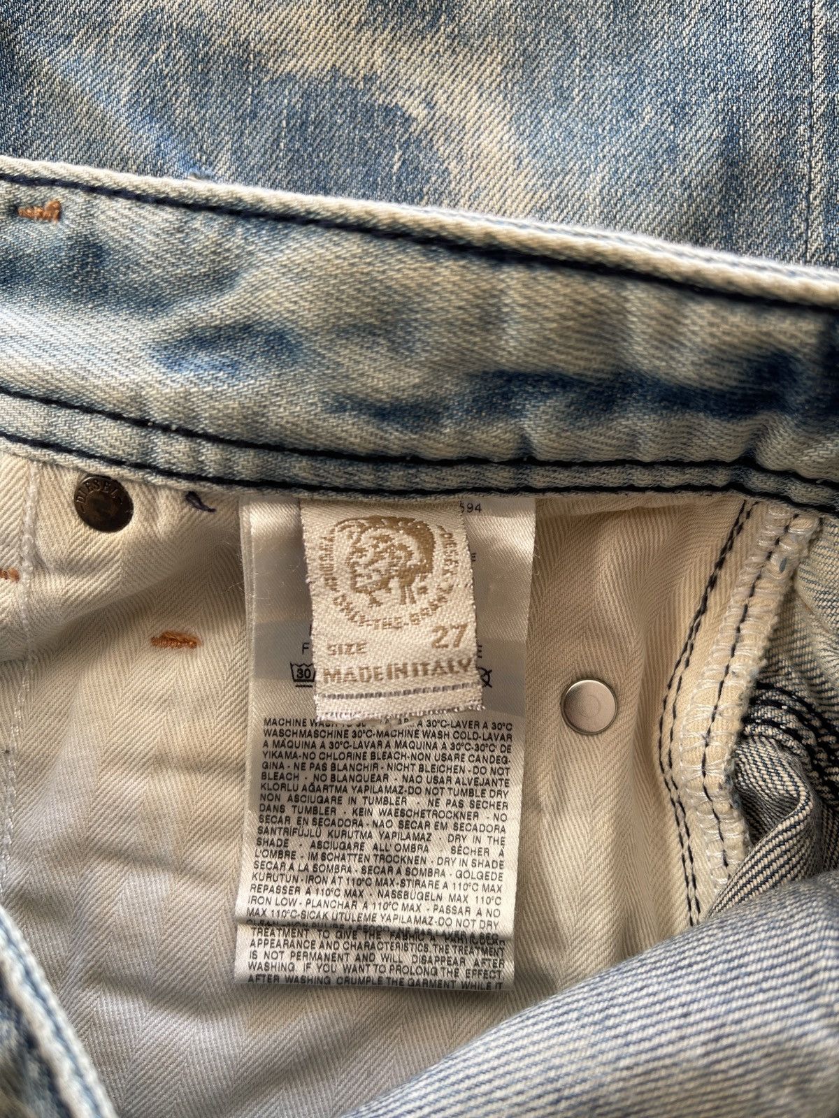 Diesel Diesel Krooley Regular Slim Carrot Distressed Denim Size US 29 - 17 Thumbnail