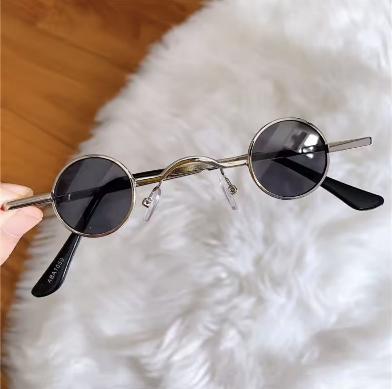Other Vintage Small Round Sunglasses Metal Frame Black Lens Punk Size ONE SIZE - 5 Thumbnail