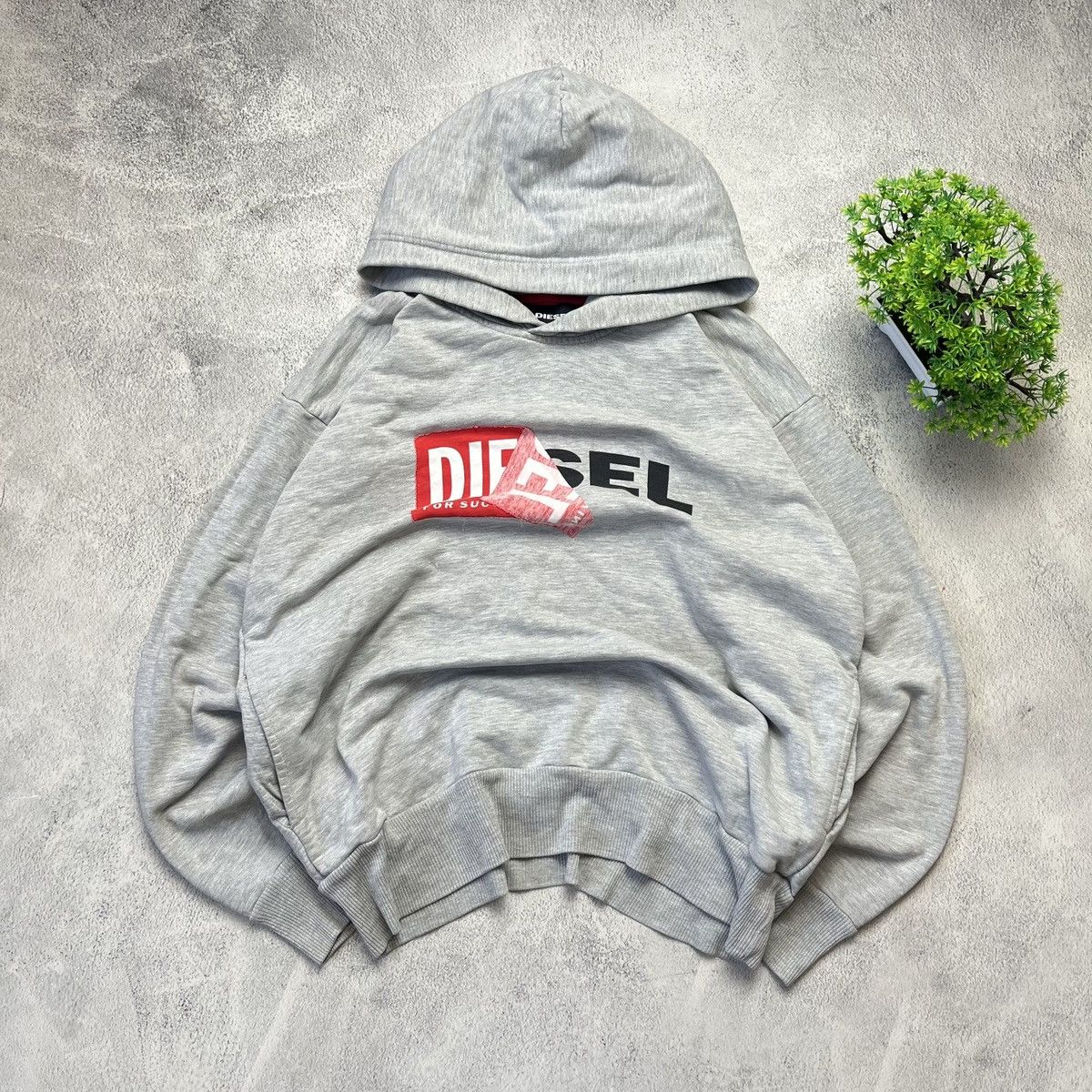 Diesel × Vintage Vintage Diesel Double Logo y2k oversized hoodie Size US M / EU 48-50 / 2 - 1 Thumbnail