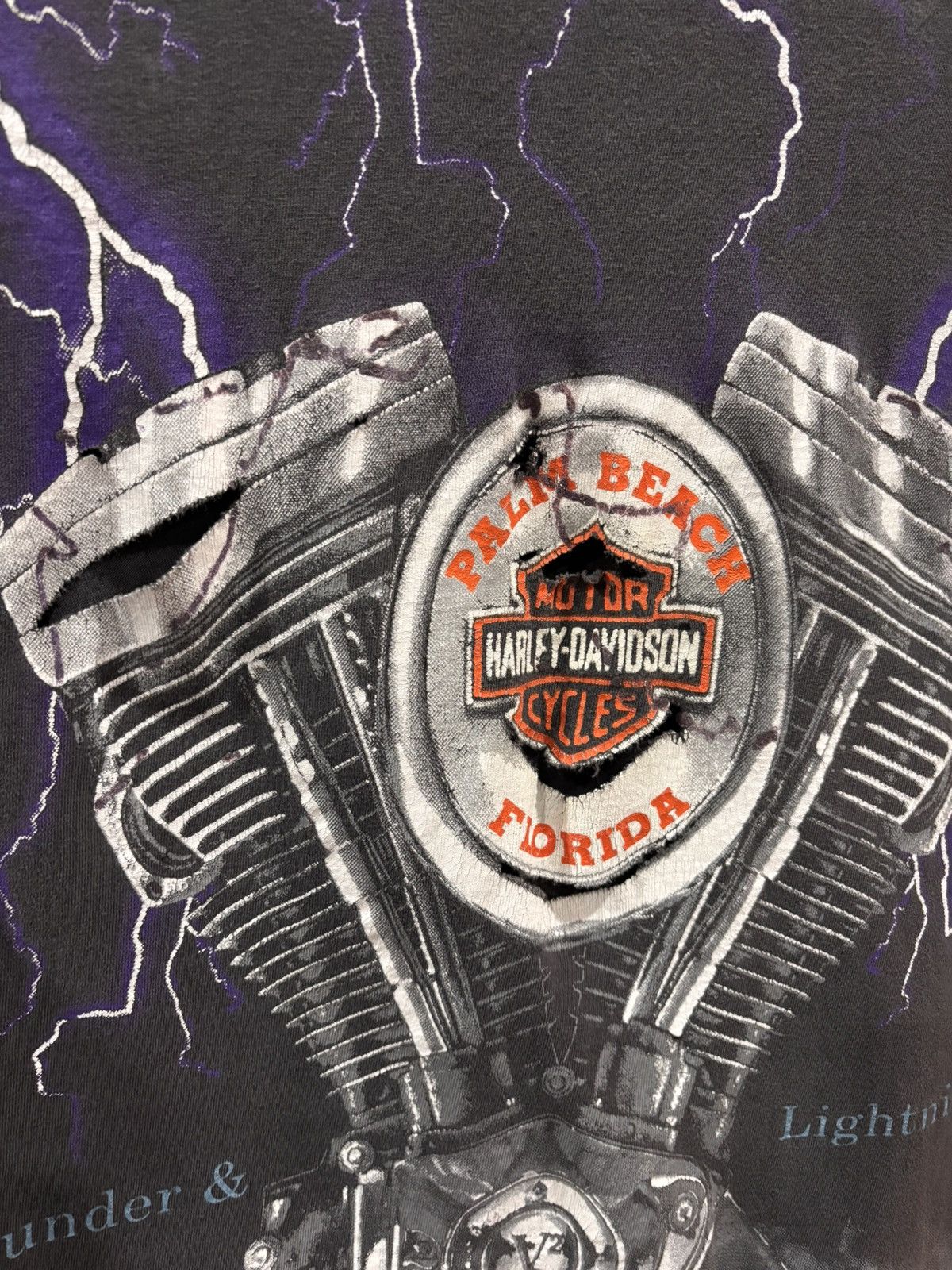 Vintage Vintage Harley Davidson Thunder & Lighting T Shirt Size US L / EU 52-54 / 3 - 7 Thumbnail