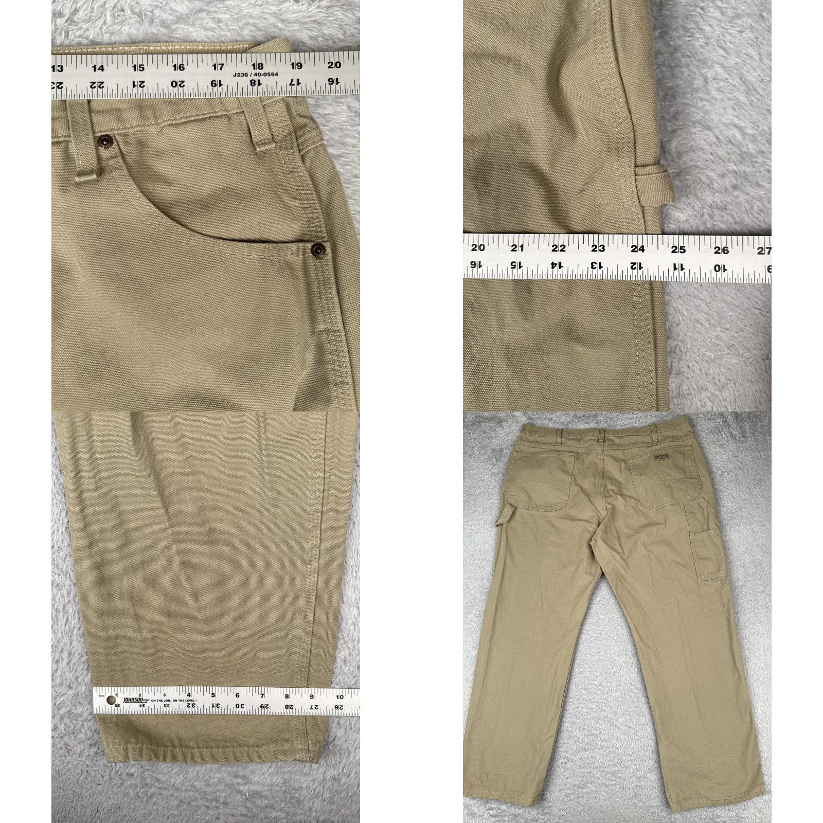 Dickies Dickies Pants Mens 40x30 Khaki Carpenter Workwear Utility Hammer Loop Cotton Pant Straight Leg Workwear Mens 40 Beige 100% Cotton twill Dickies 874 Size US 40 / EU 56 - 9 Thumbnail