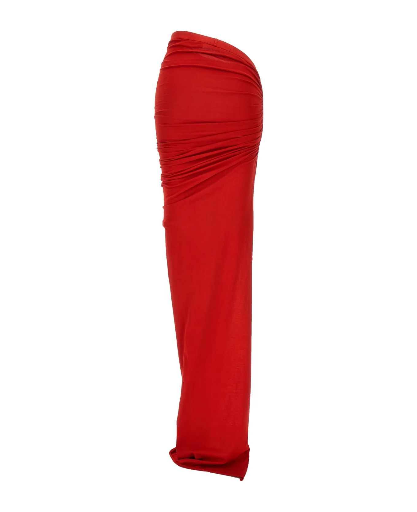 Rick Owens o1y0126 Maxi Skirt in Red Size 26" / US 2 / IT 38 - 2 Thumbnail