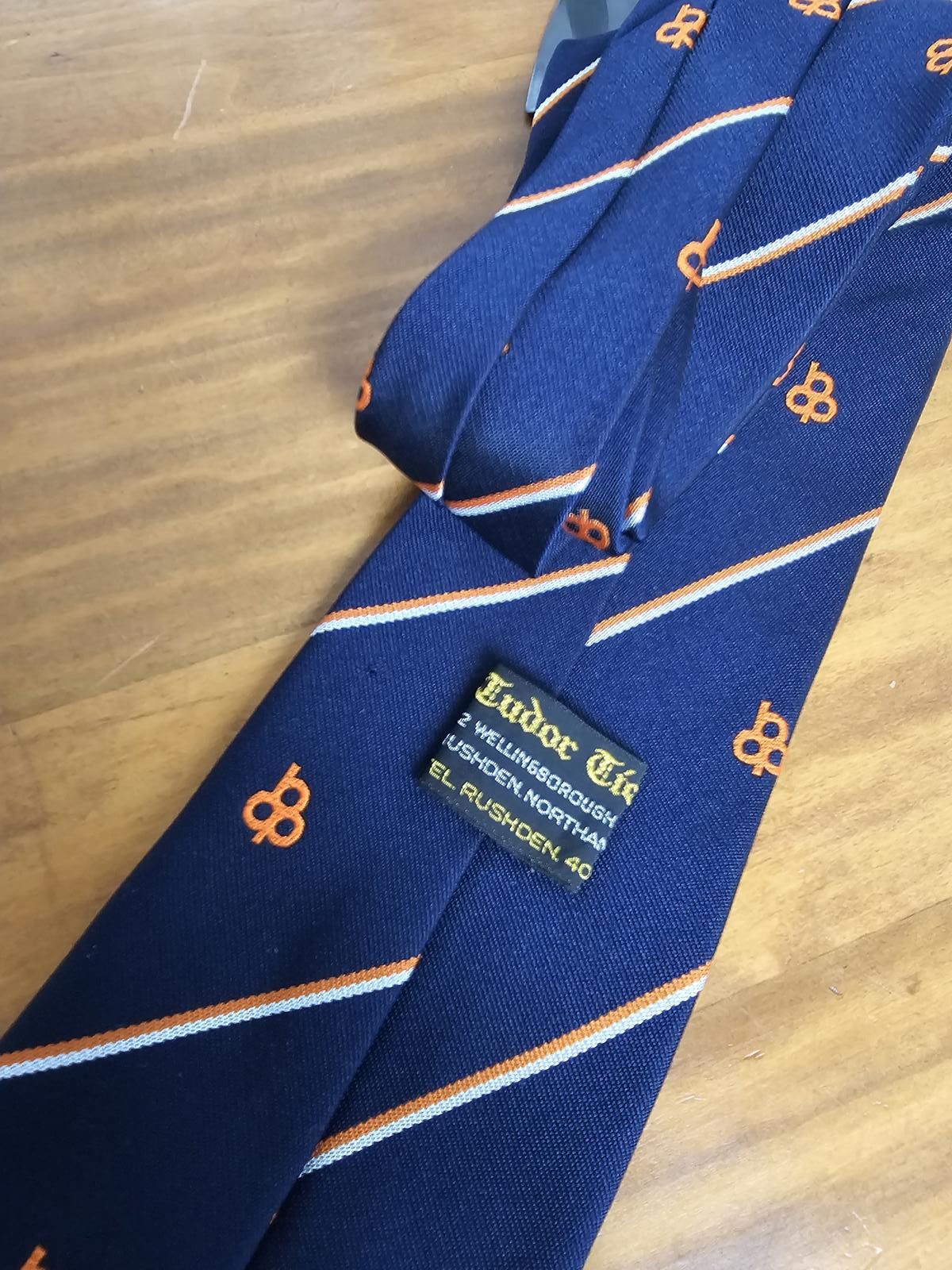 Tudor NWT Tudor Tie Navy Blue Mens Orange Pattern Size ONE SIZE - 2 Thumbnail