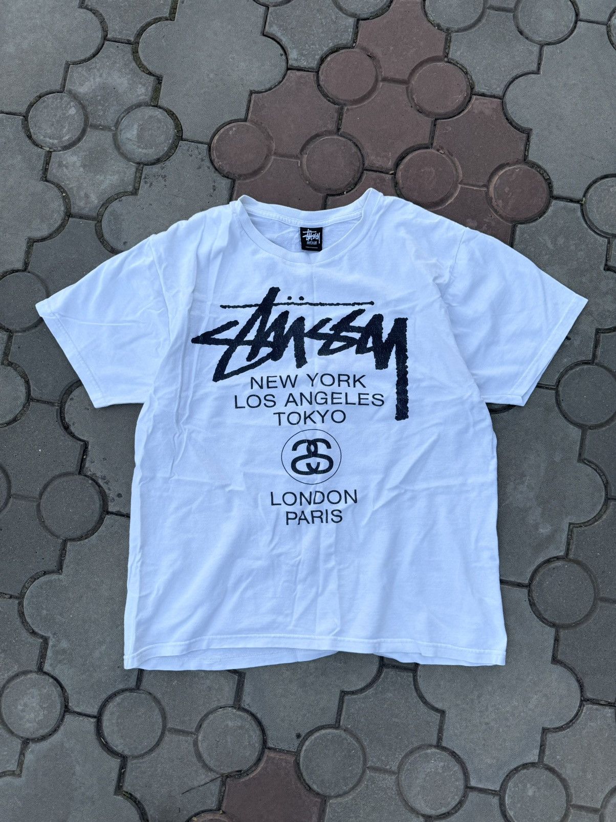Stussy × Vintage Vintage Stussy Big Logo Oversized Tee Y2K USA Size US M / EU 48-50 / 2 - 1 Thumbnail