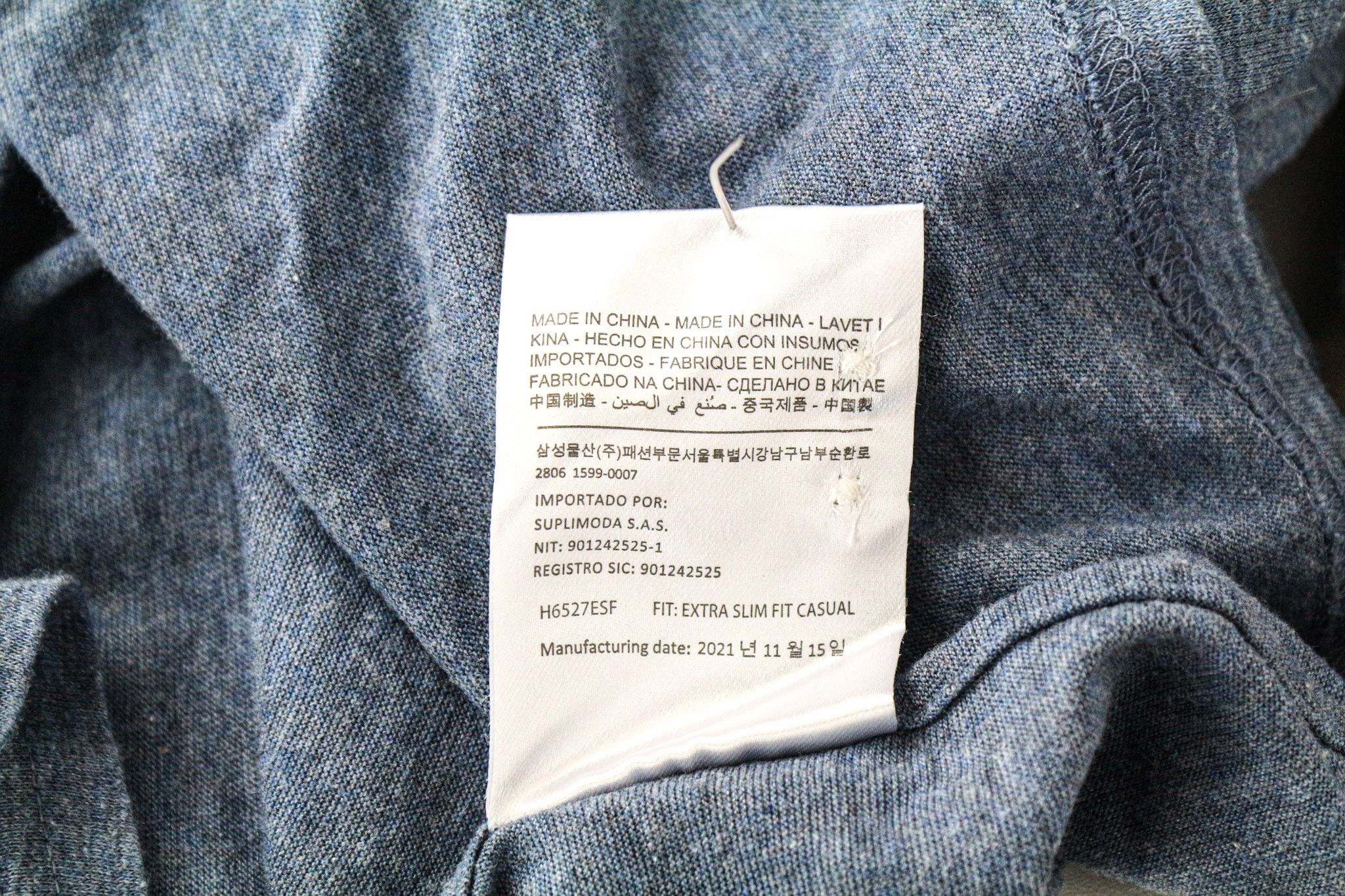 Suitsupply 43/17/44/17 1/2 Blue Extra Slim Cotton Polo Shirt 73487 Size US L / EU 52-54 / 3 - 7 Thumbnail