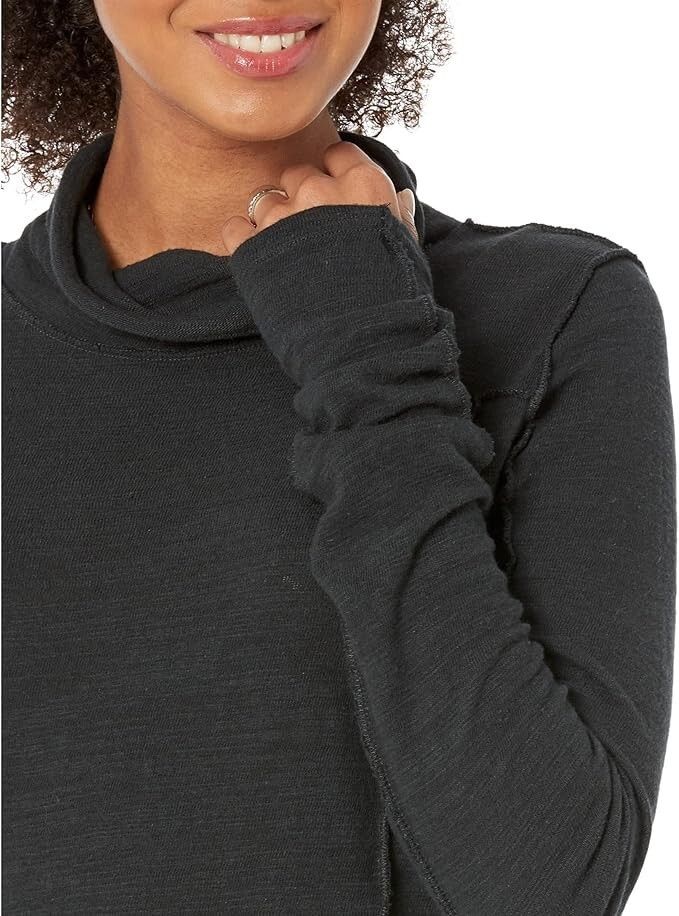 Free People Free People Everyday Layering Long Sleeve Top Ebony ( XS ) Size XS / US 0-2 / IT 36-38 - 3 Thumbnail